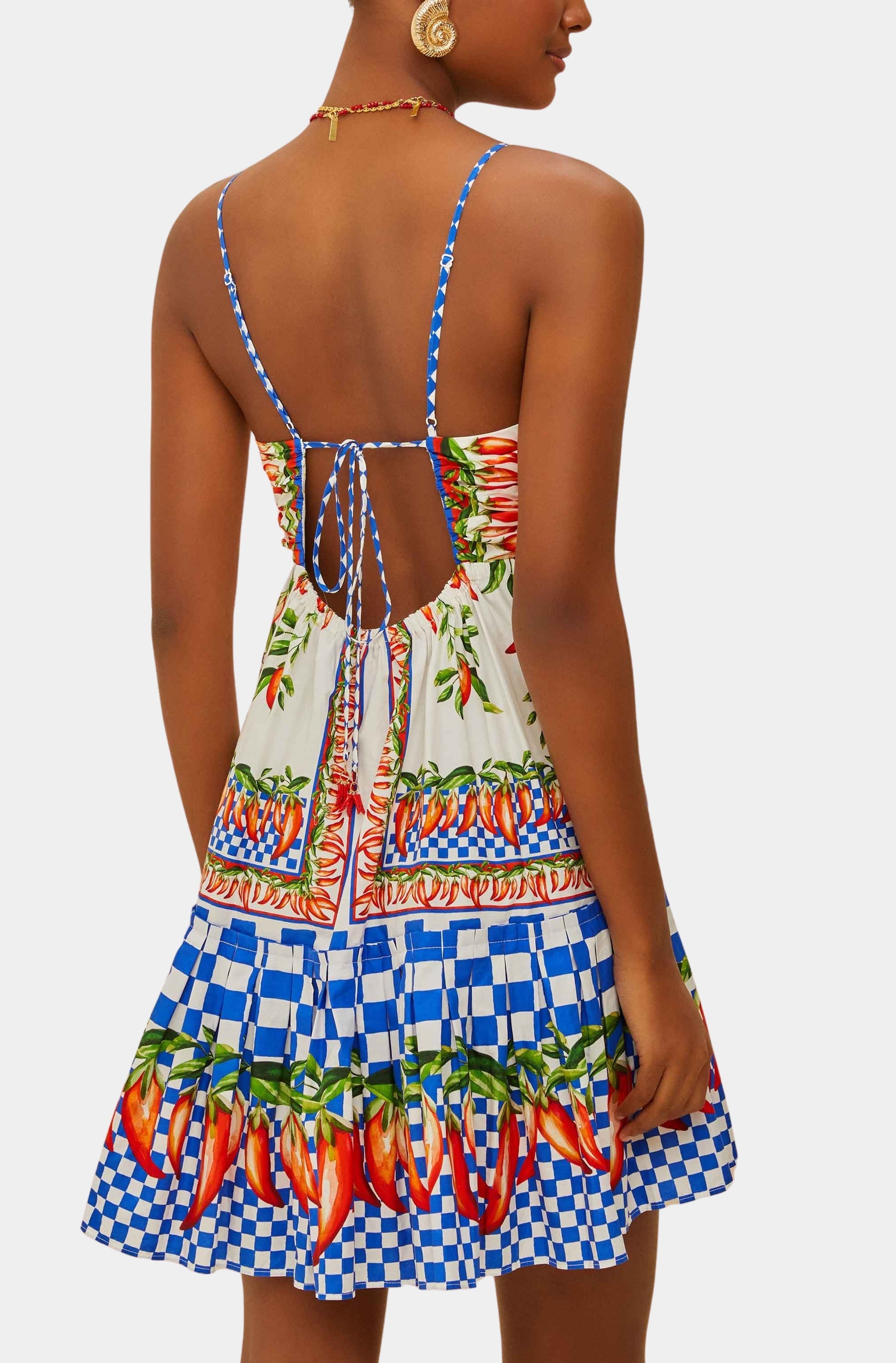 off-white picnic peppers ainika organic cotton mini dress FARM Rio Picnic Peppers Ainika Mini Dress
