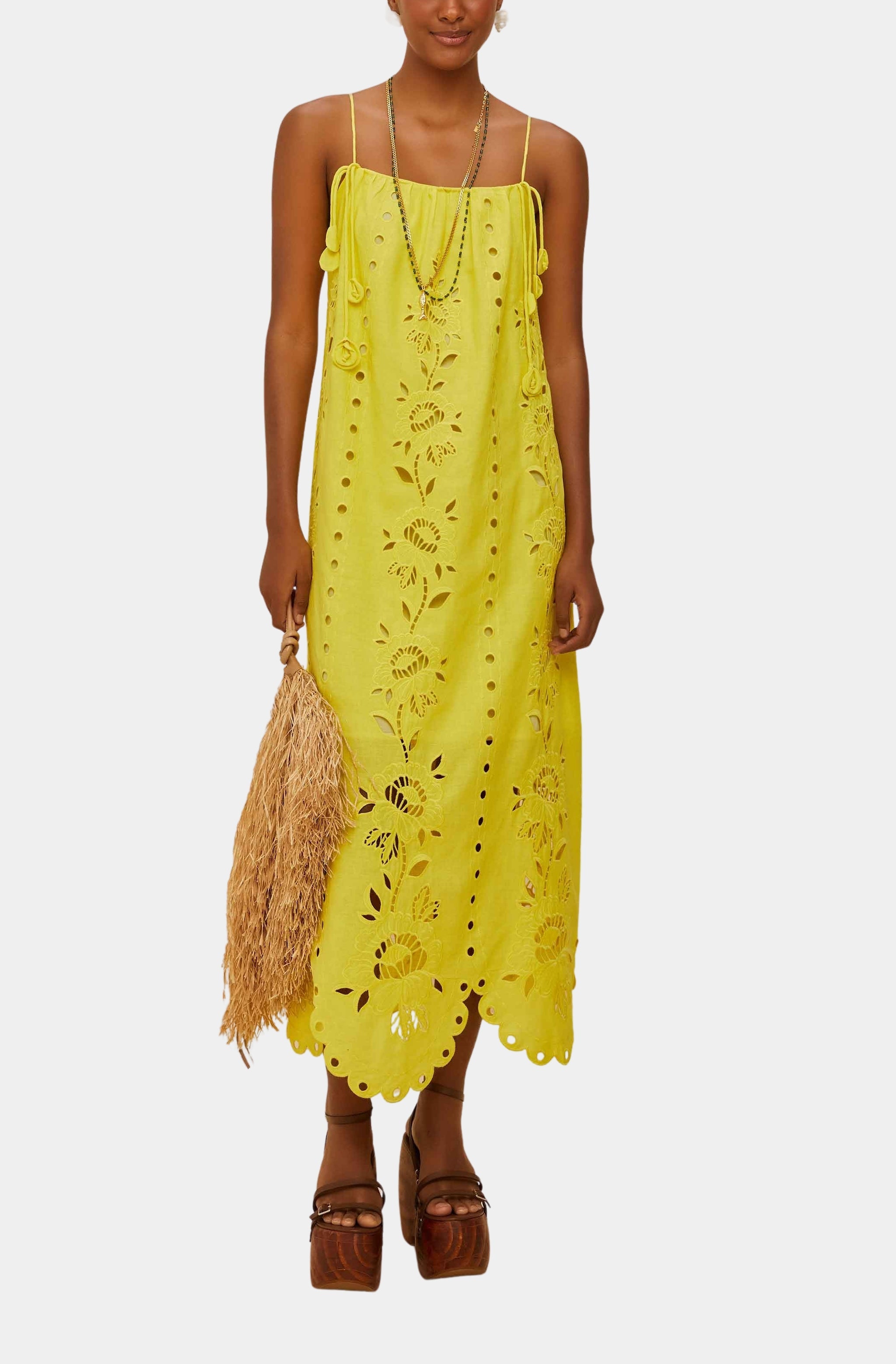 Yellow Richelieu Sleeveless Maxi Dress Hemline Monroe Yellow Richelieu Sleeveless Maxi Dress Hemline Monroe