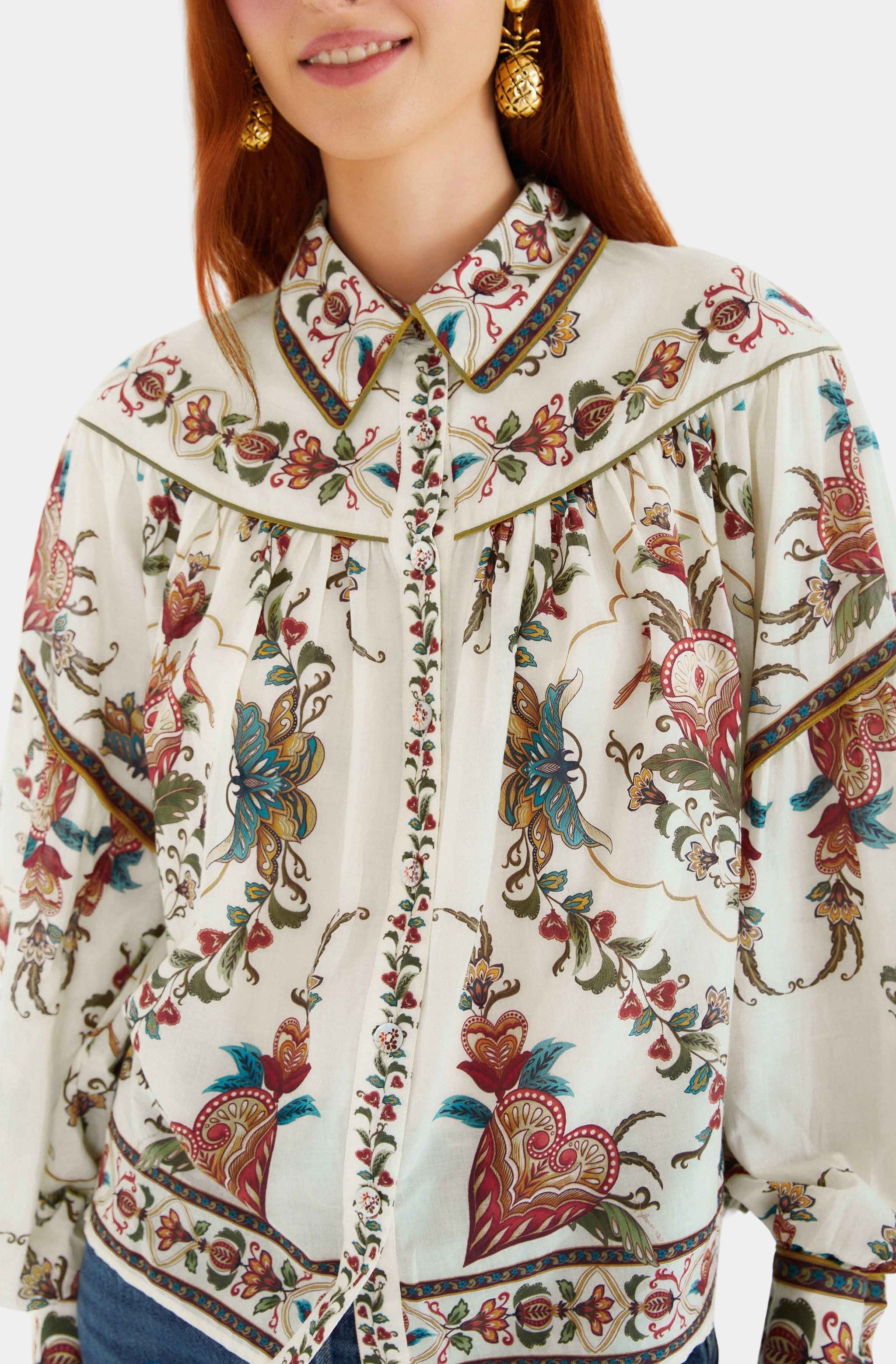Majestic Hearts Cream Blouse
