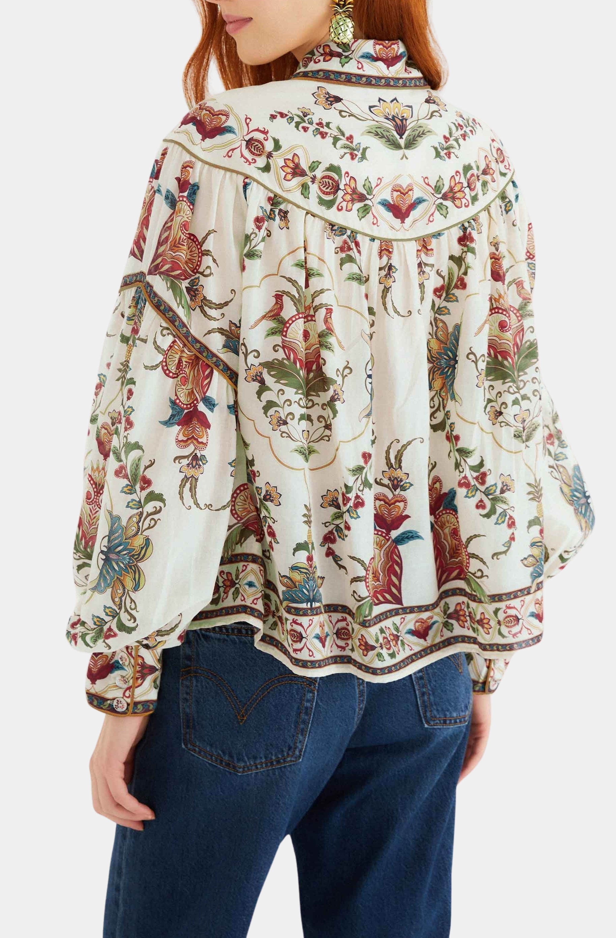 Majestic Hearts Cream Blouse