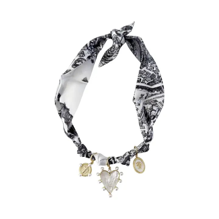 Paris Multi Charm Scarf Necklace