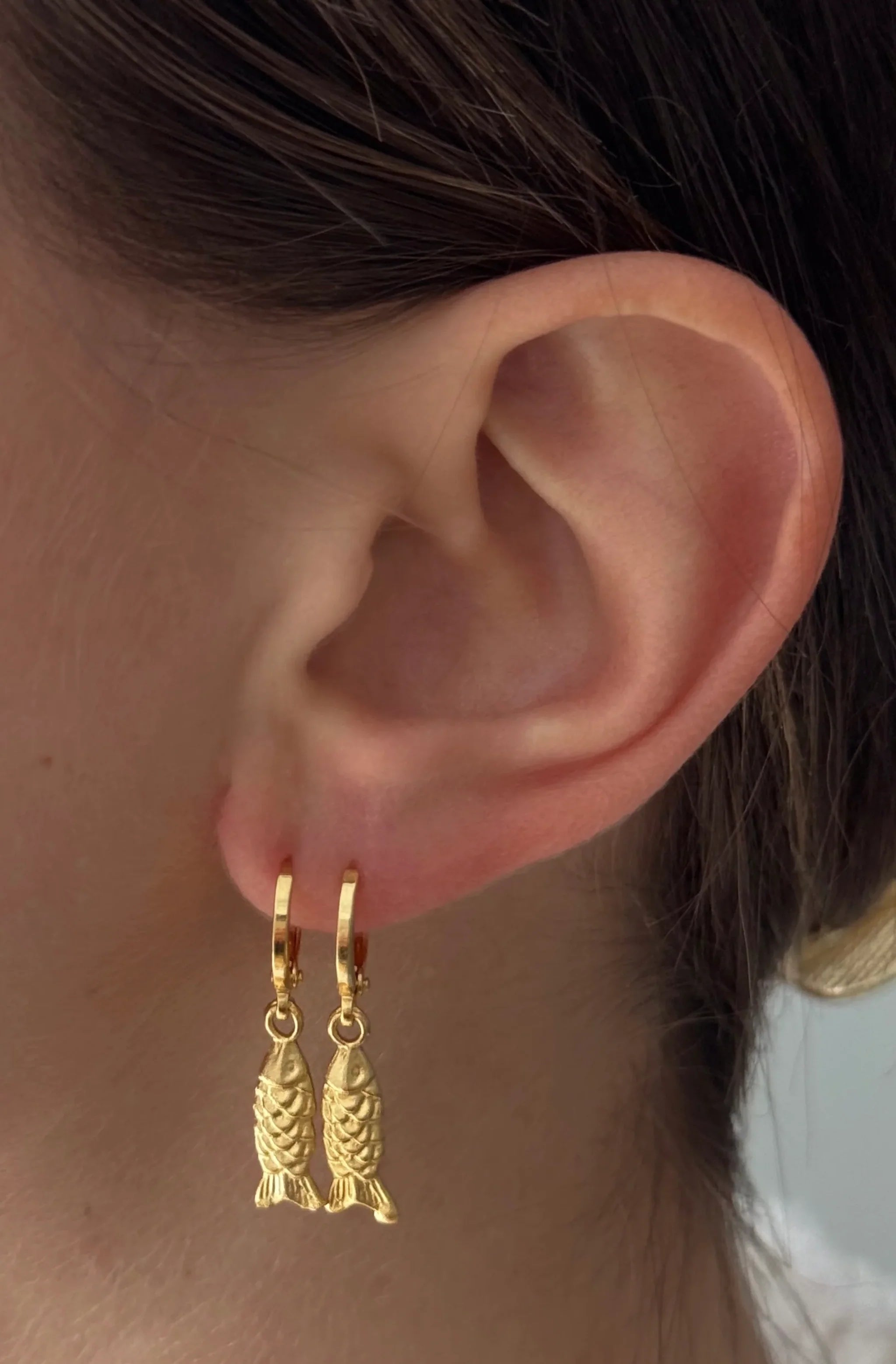 Fish Huggie Hoops