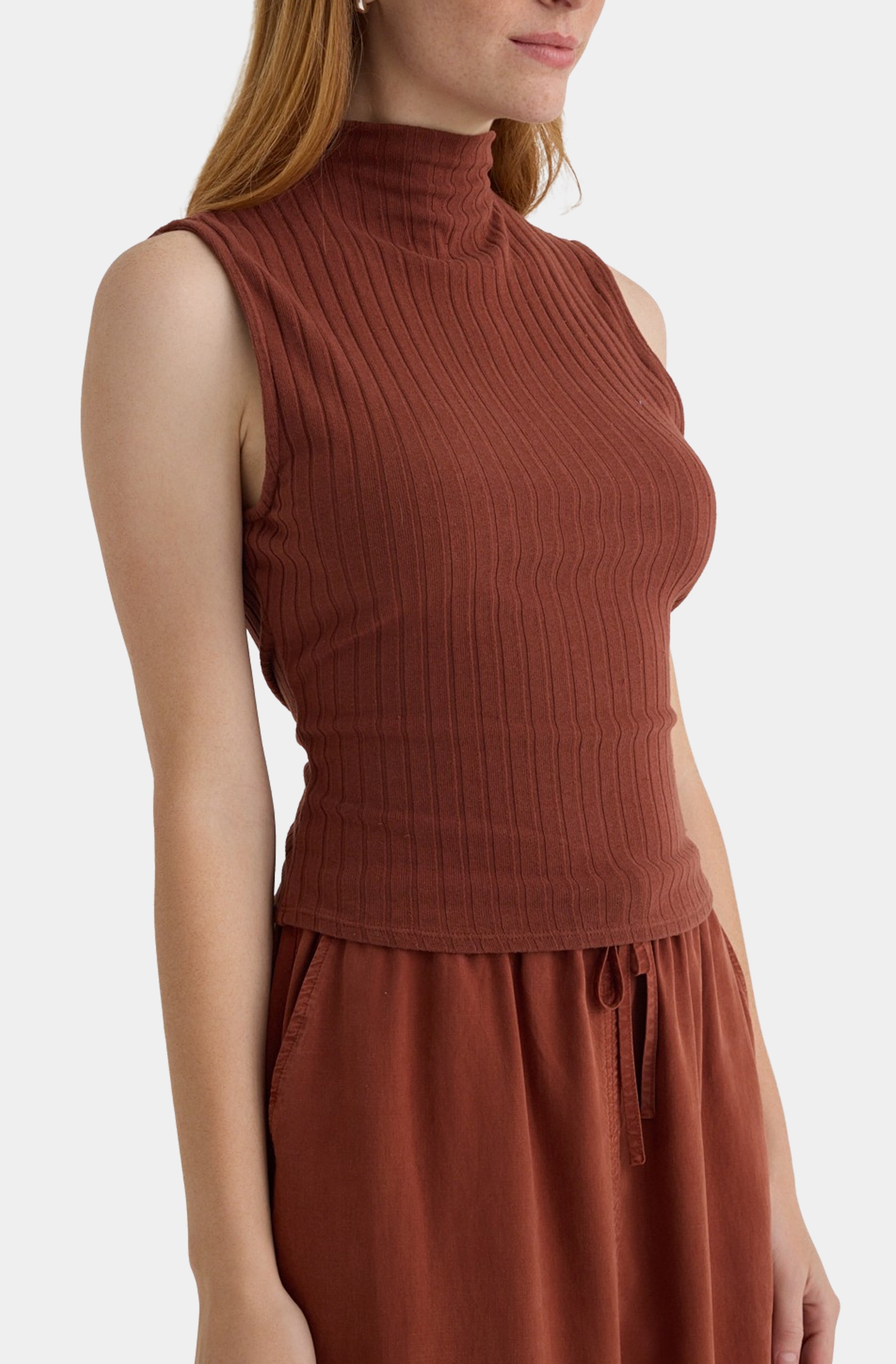 Sleeveless Mock Neck Top