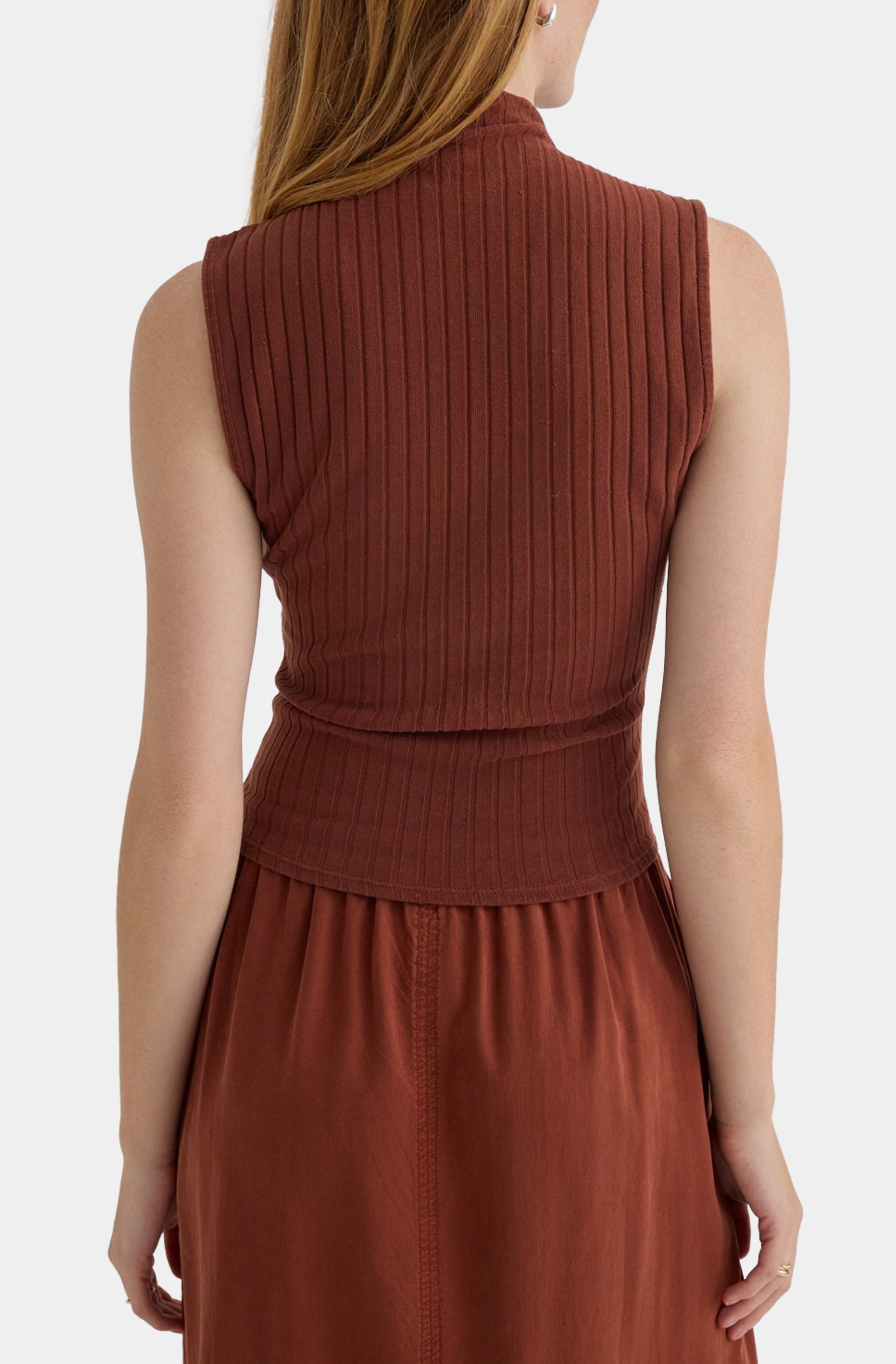 Sleeveless Mock Neck Top