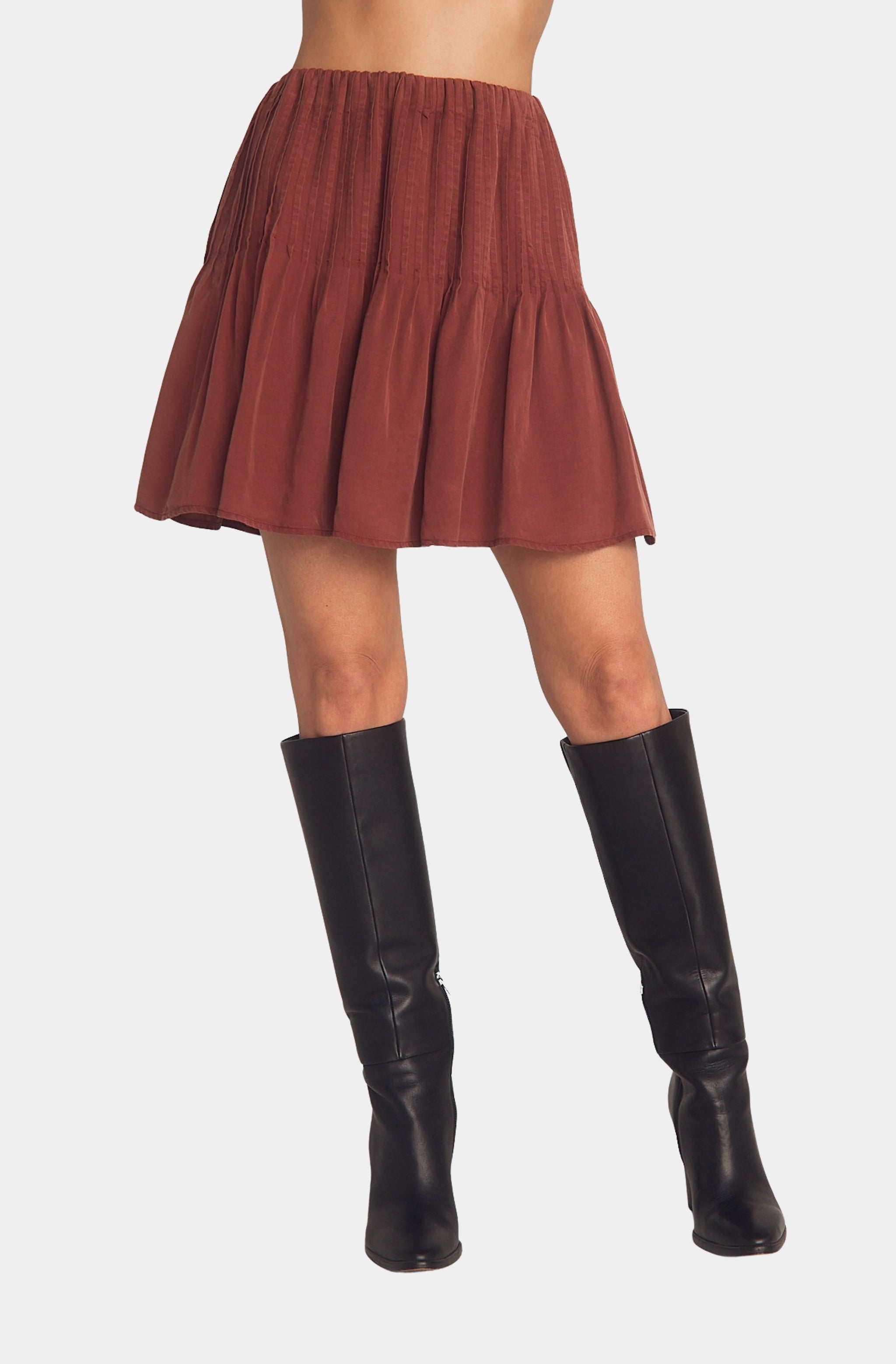Pintuck Mini Skirt