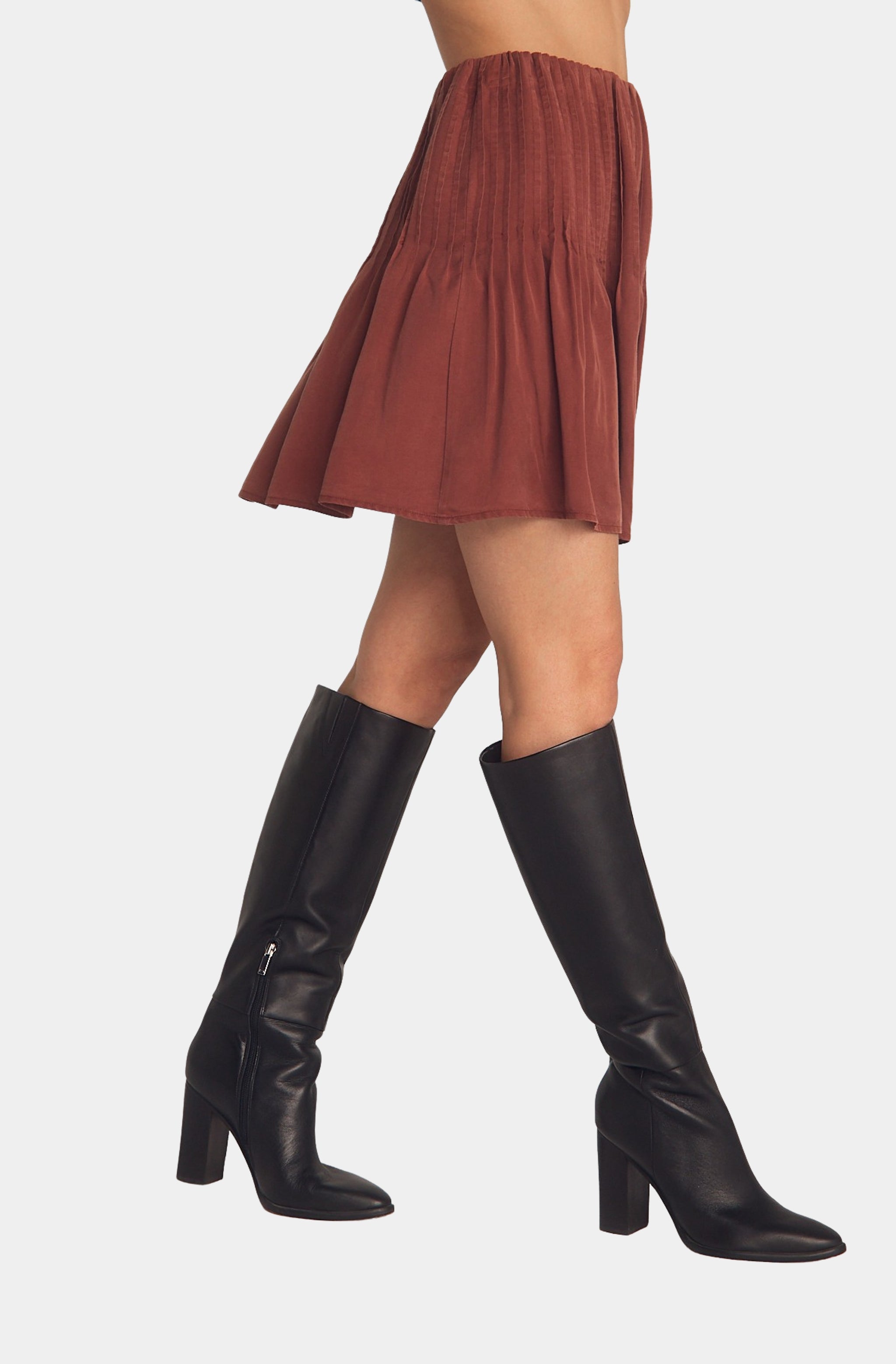 Pintuck Mini Skirt