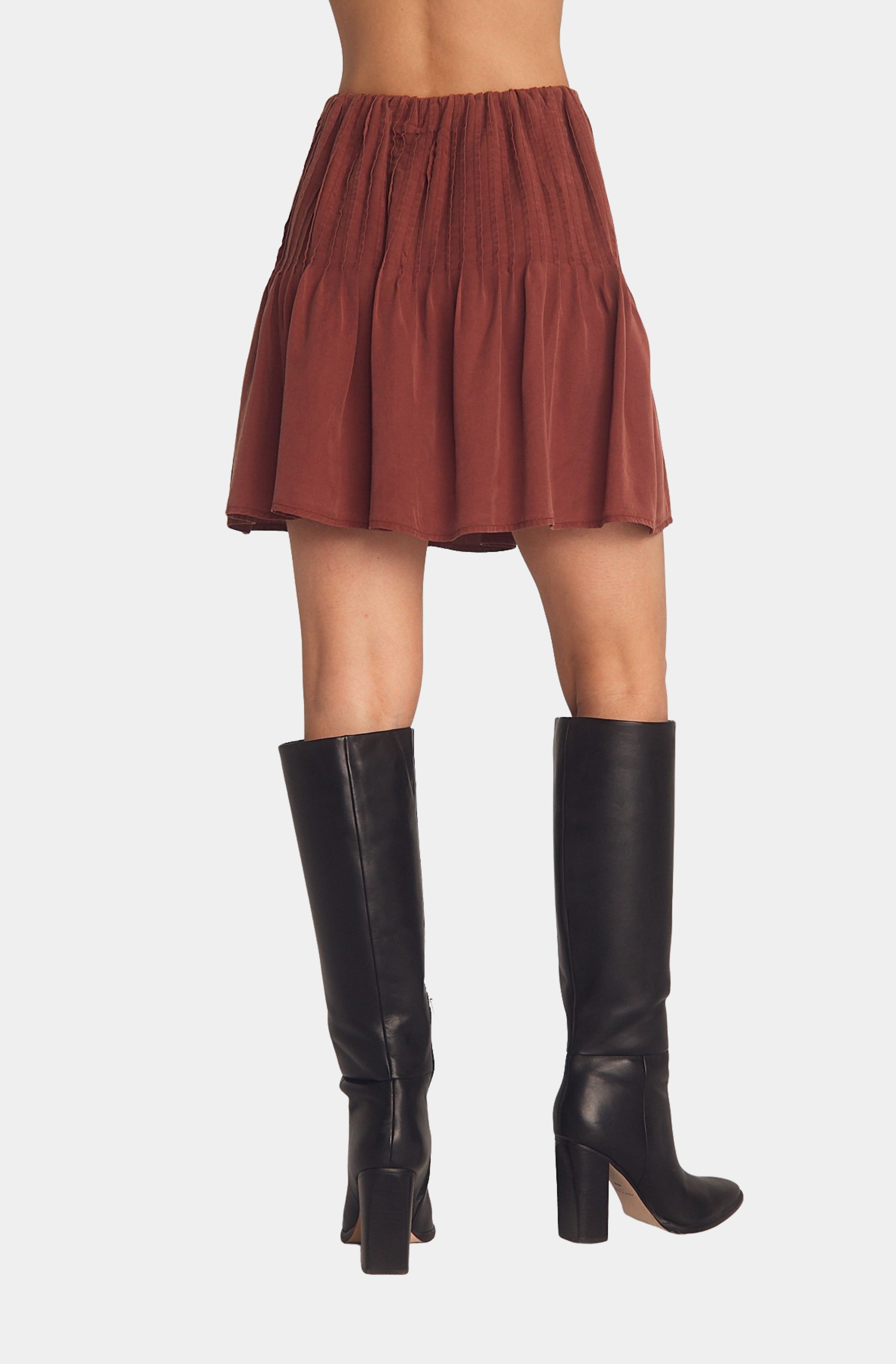 Pintuck Mini Skirt
