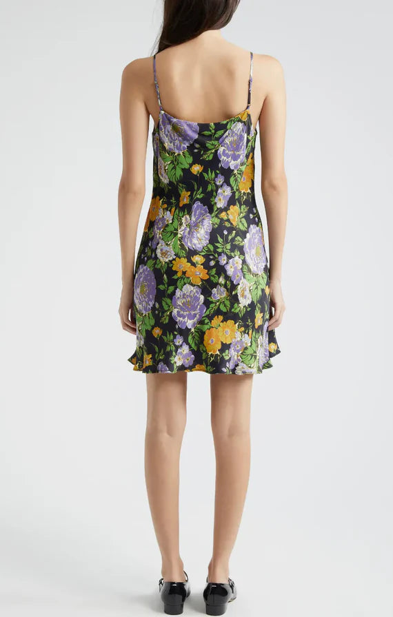 Capri Floral Black Sleeveless Mini Dress
