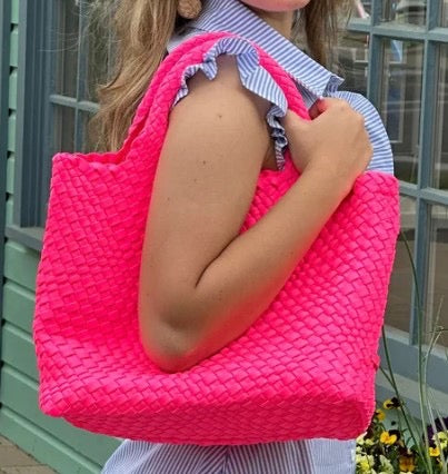Lily Woven Neoprene Tote with Pouch