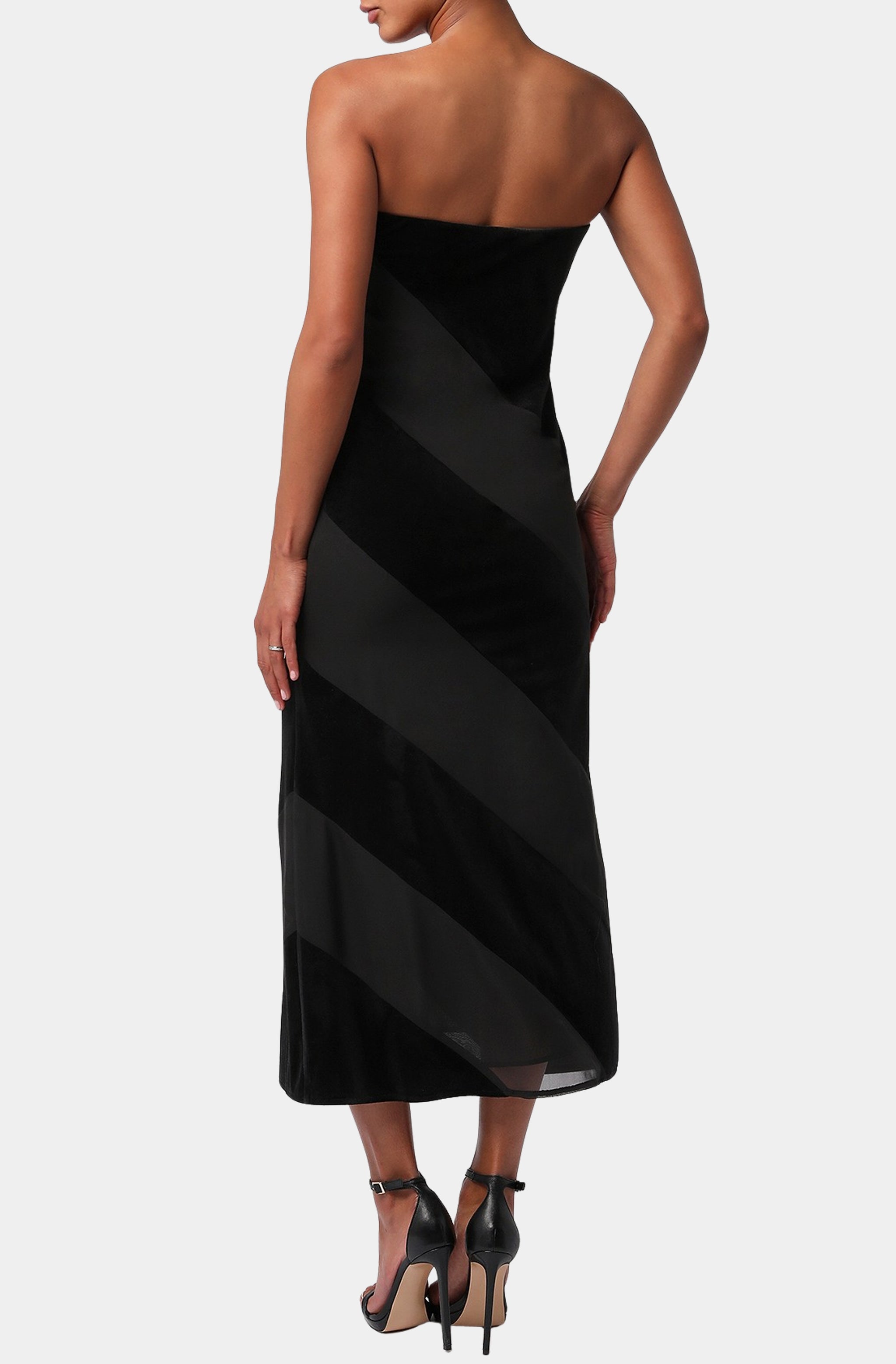 Surrey Velvet Striped Midi Dress