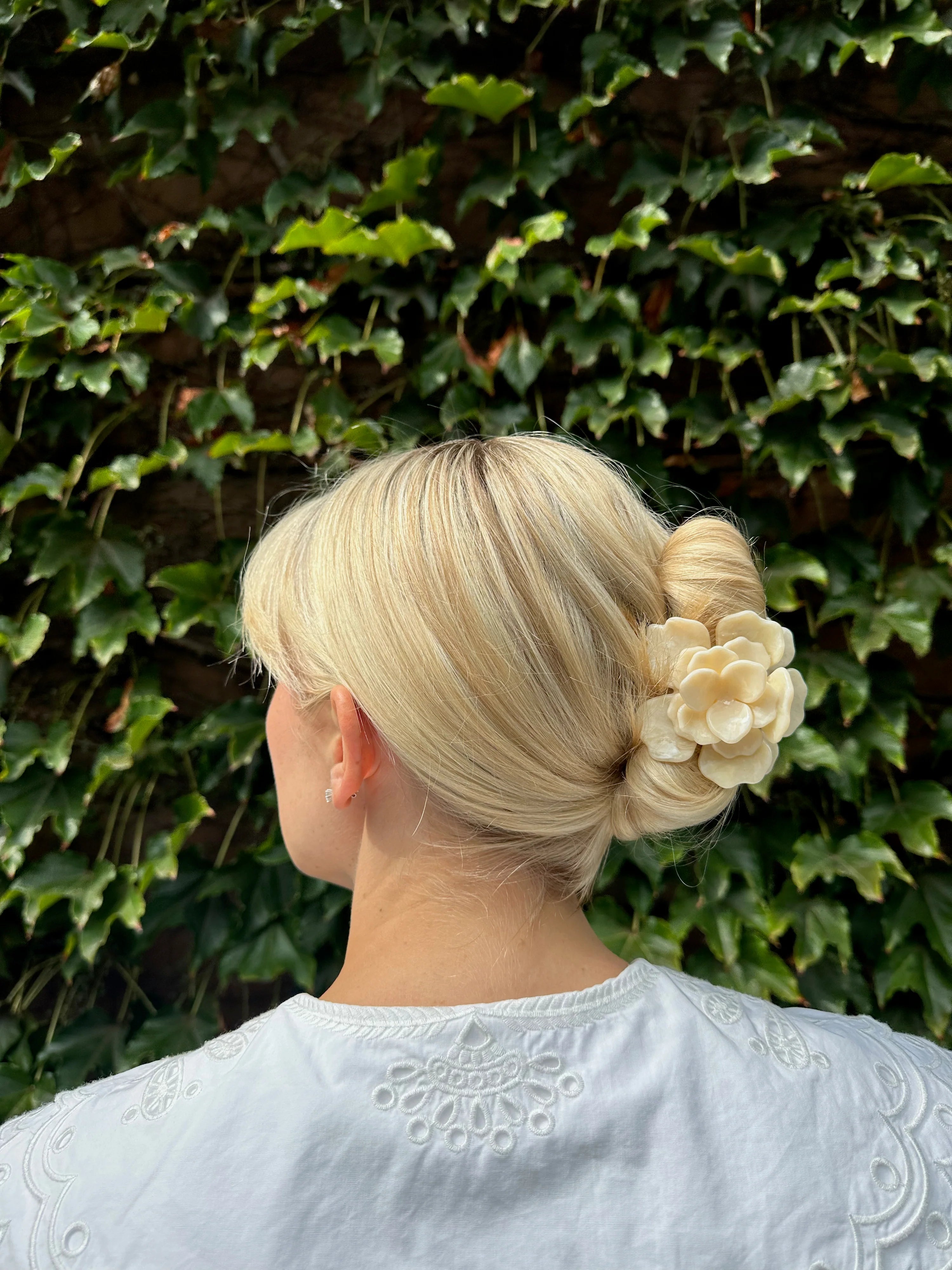 Handmade Origami Gardenia Flower Claw Hair Clip