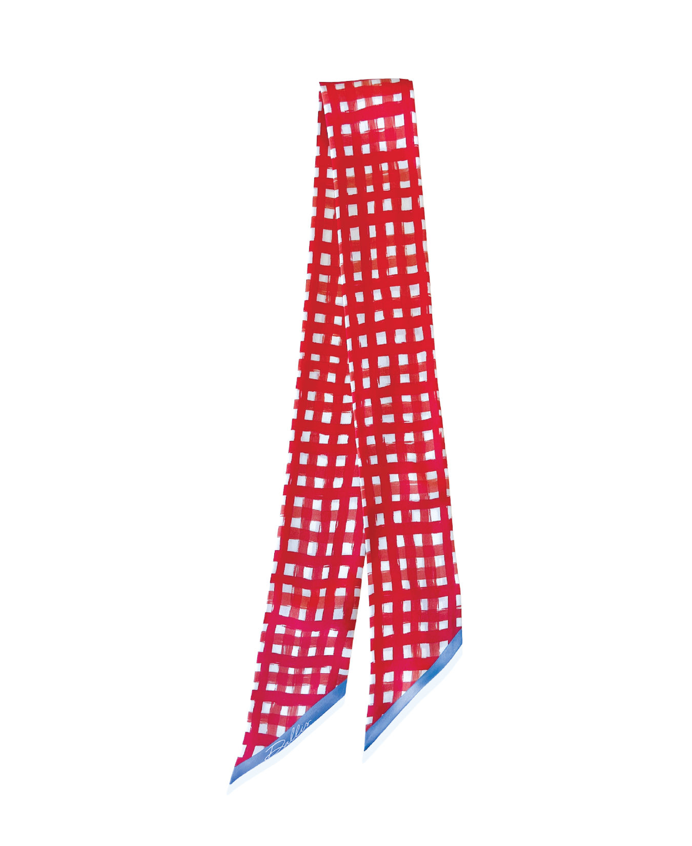 Tailgate Check Twilly in Red &amp; Powder Blue