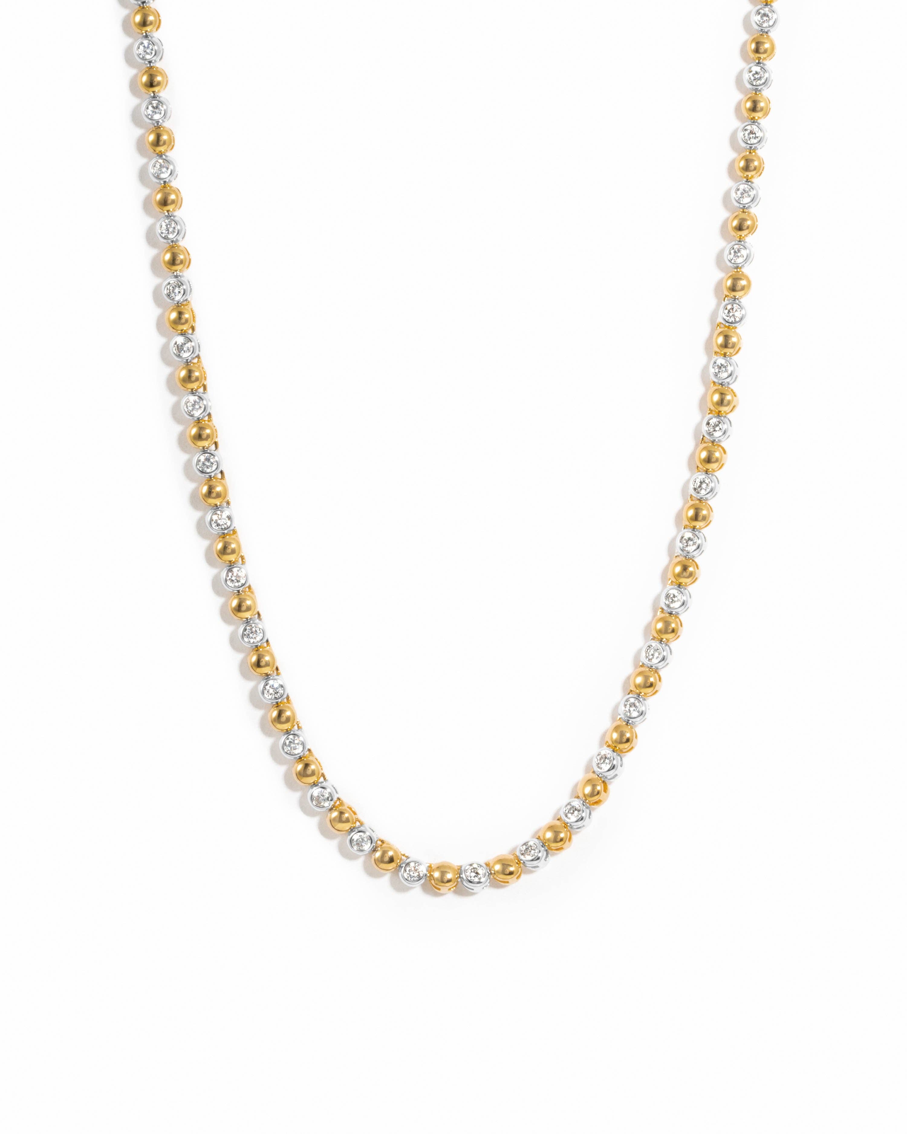 Mixed Metal Tennis Necklace