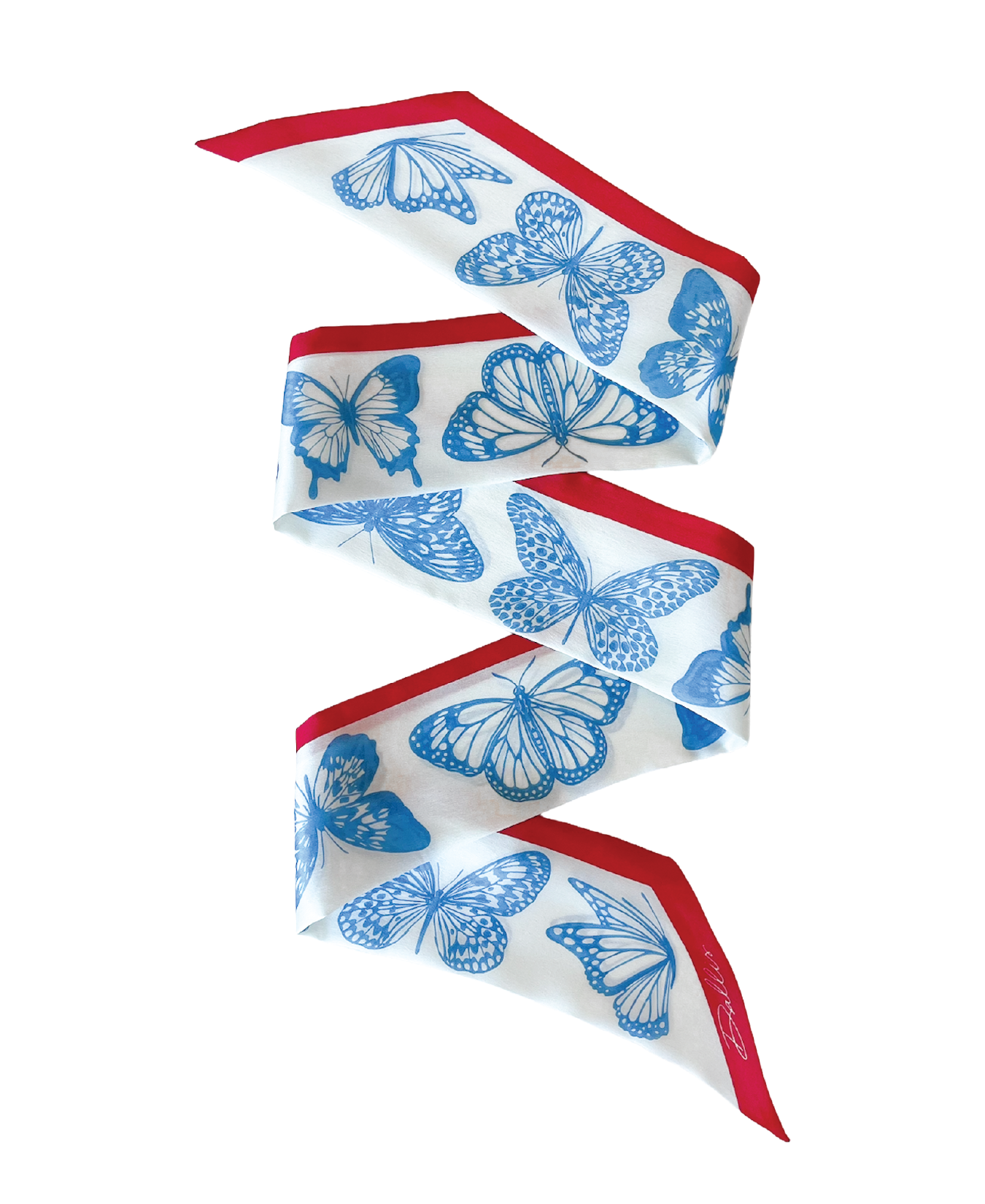 The Mariposa Twilly in Powder Blue &amp; Red