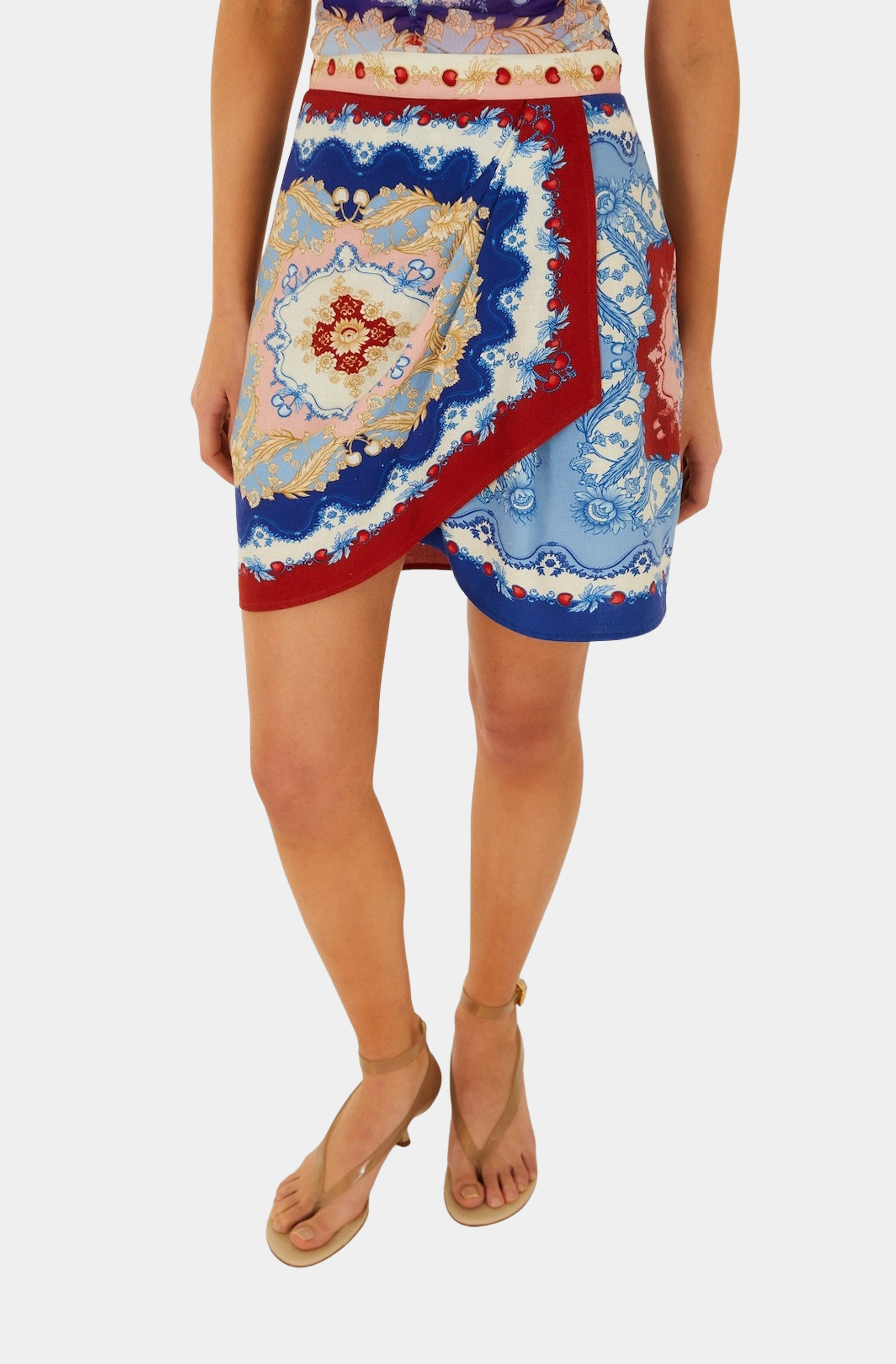 Mixed Cherry Royalty Scarf Mini Skirt – Hemline Monroe