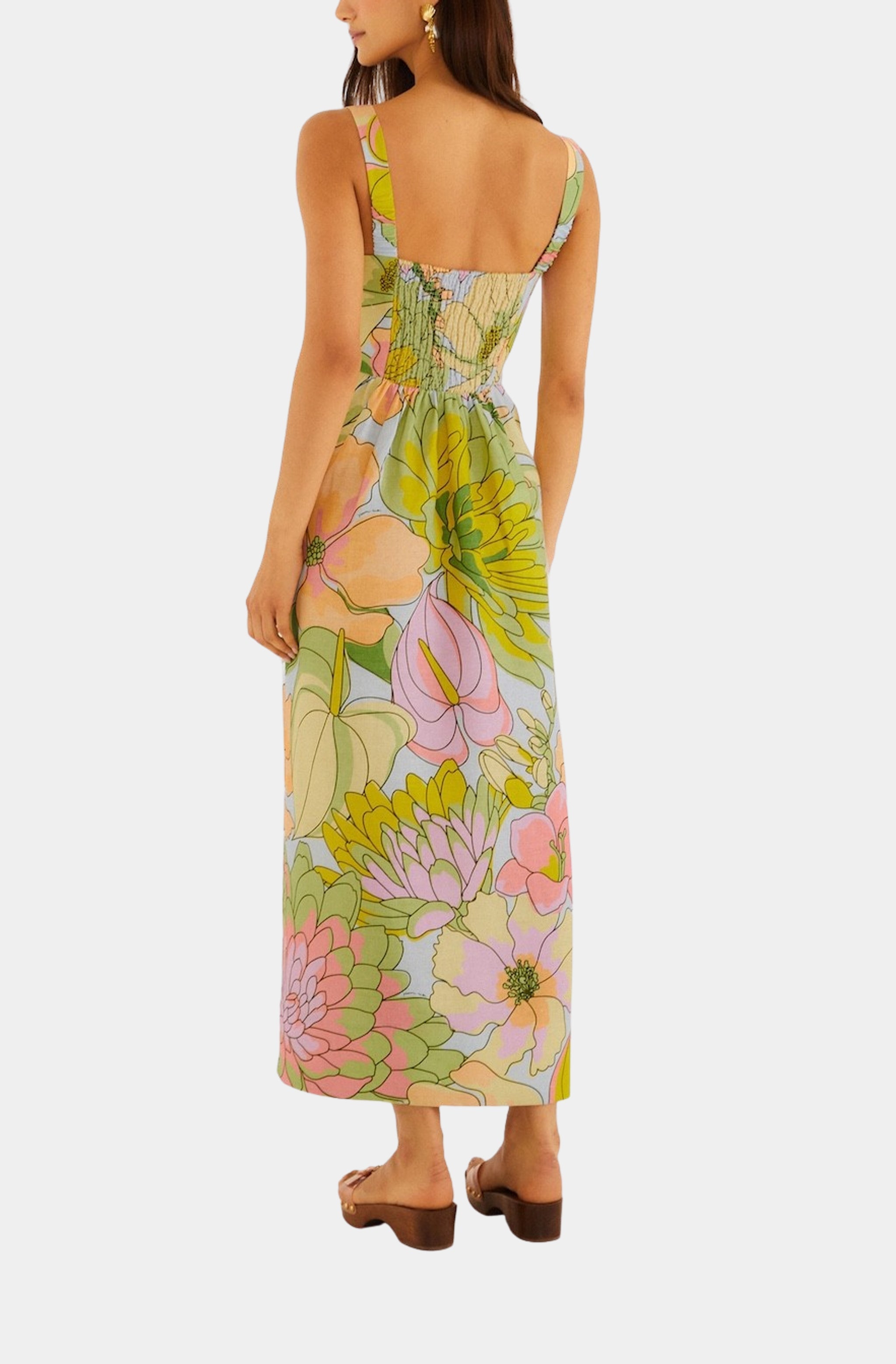 maxi dress spring LaBelle Strapless Drop Waist Pink Floral Maxi Dress - L Size - Women's Dresses