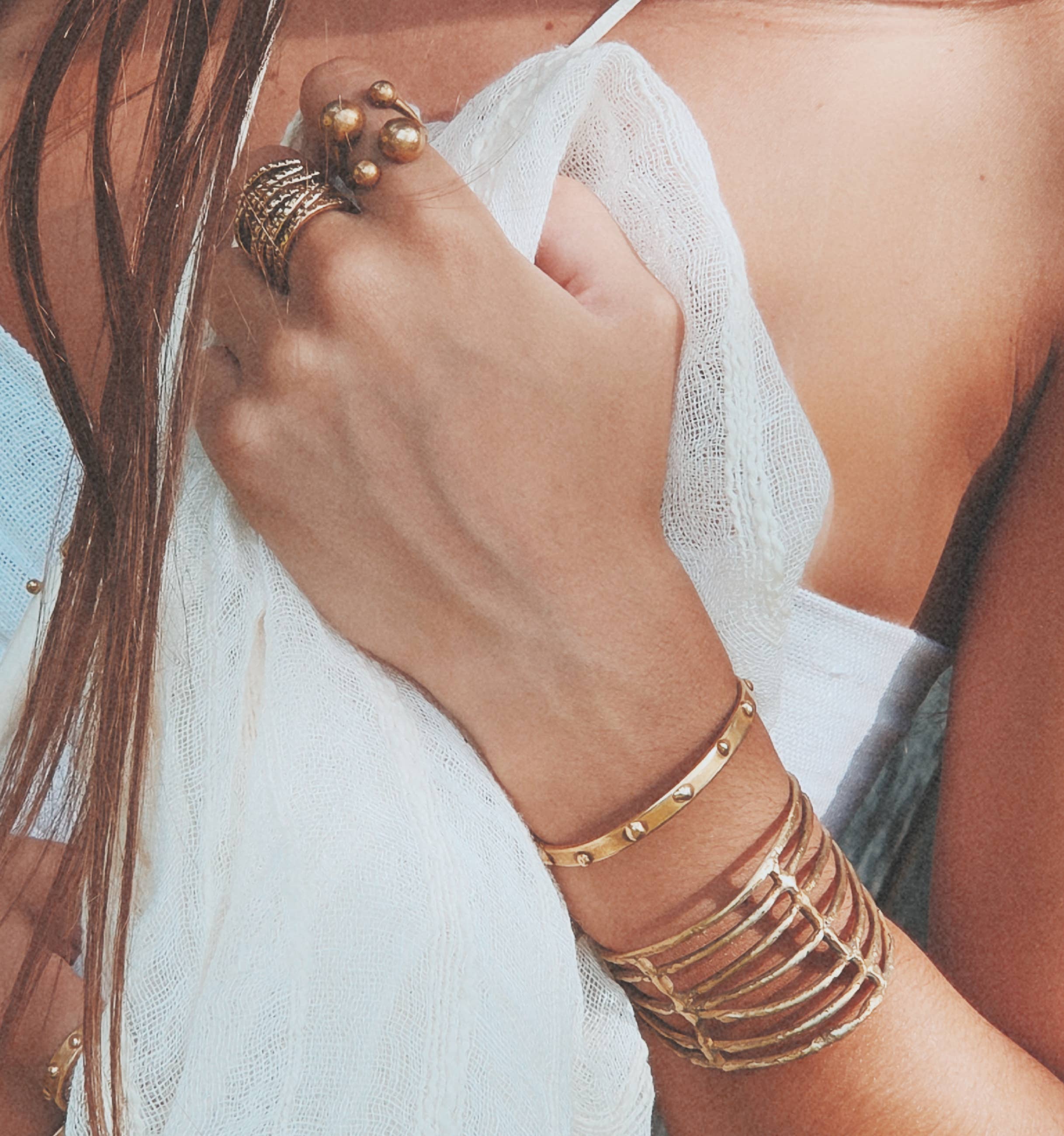 Caged Irregular Cuff Bracelet