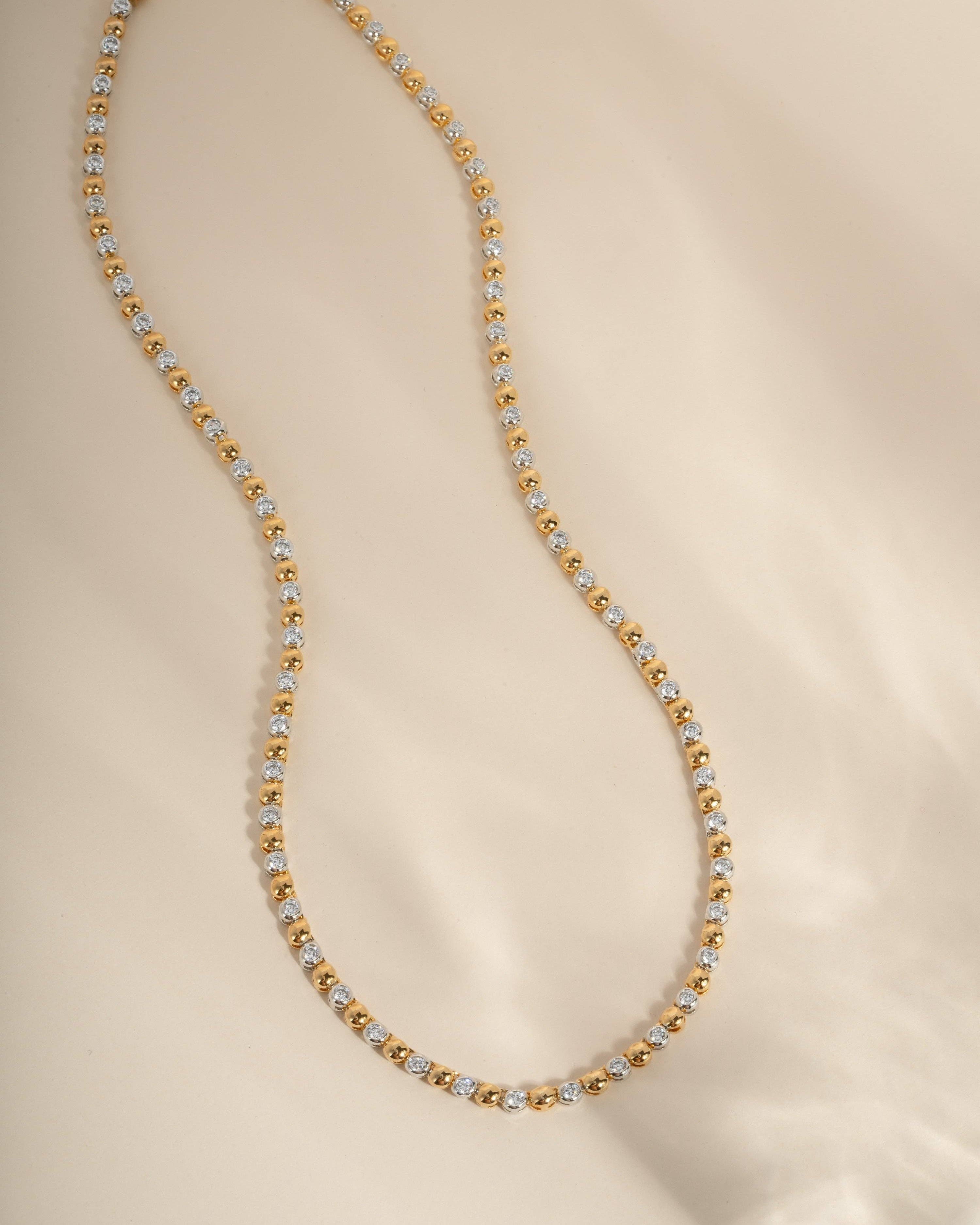 Mixed Metal Tennis Necklace