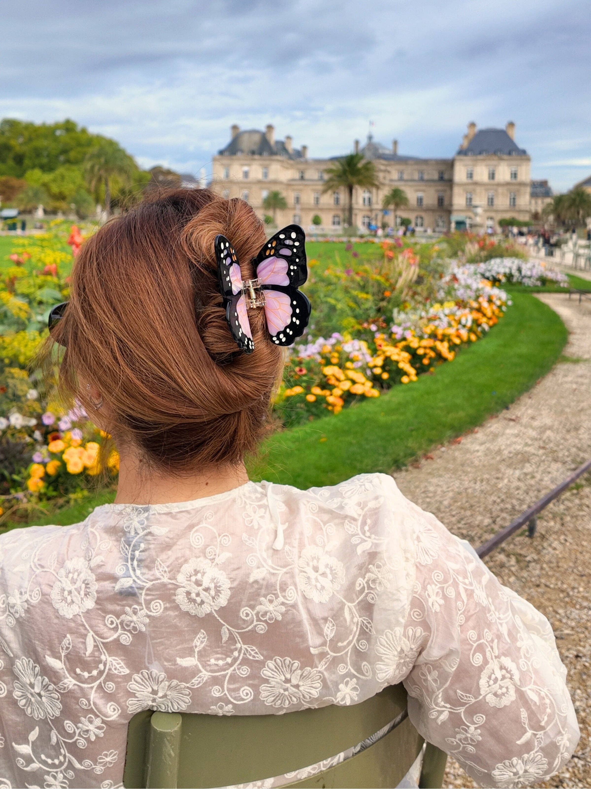 Hand-painted Monarch Butterfly Claw Hair Clip | Eco-Friendly