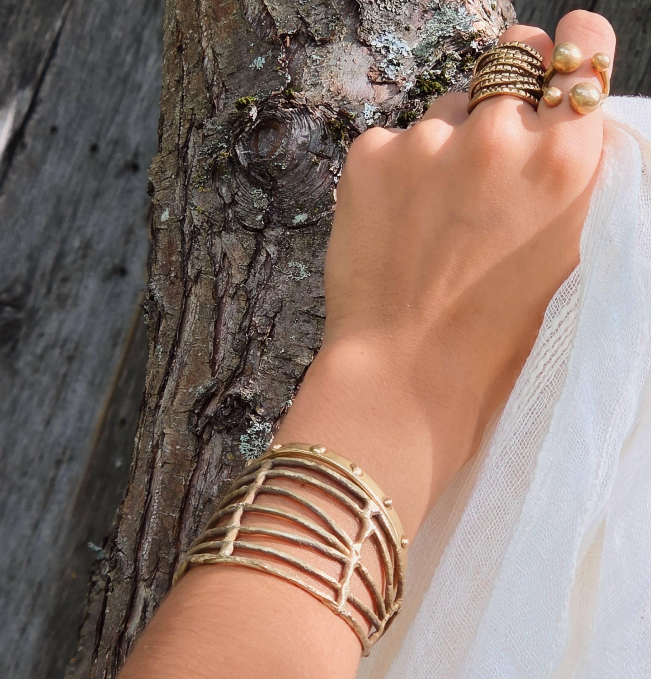 Caged Irregular Cuff Bracelet