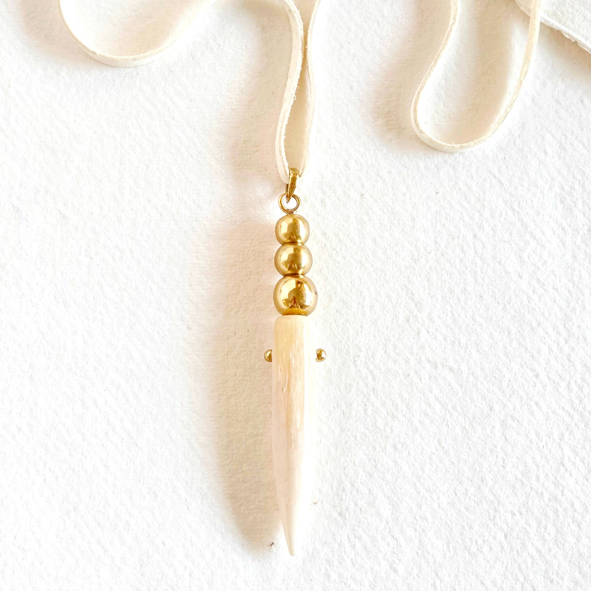 Bone Pendant Choker + Leather Set