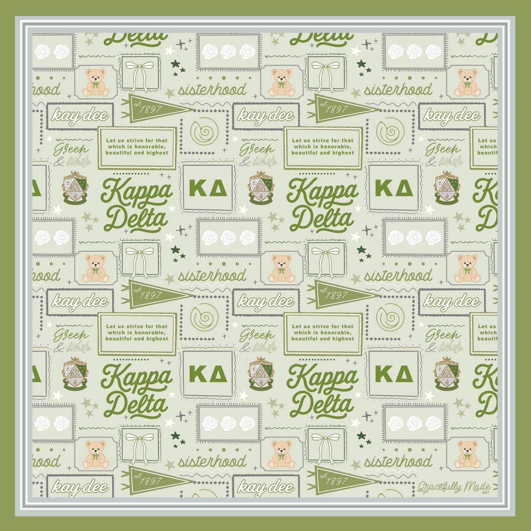 Kappa Delta Silk Scarf