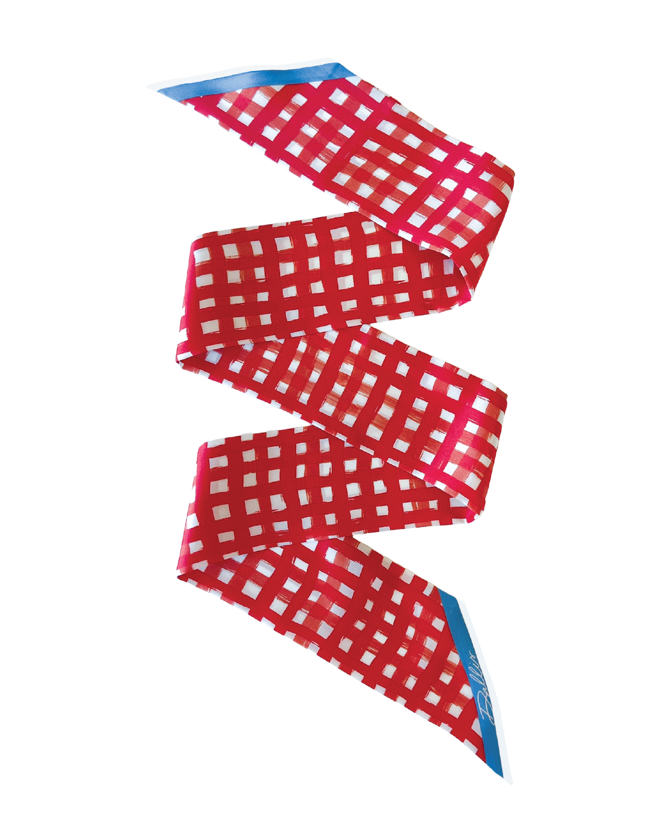Tailgate Check Twilly in Red &amp; Powder Blue