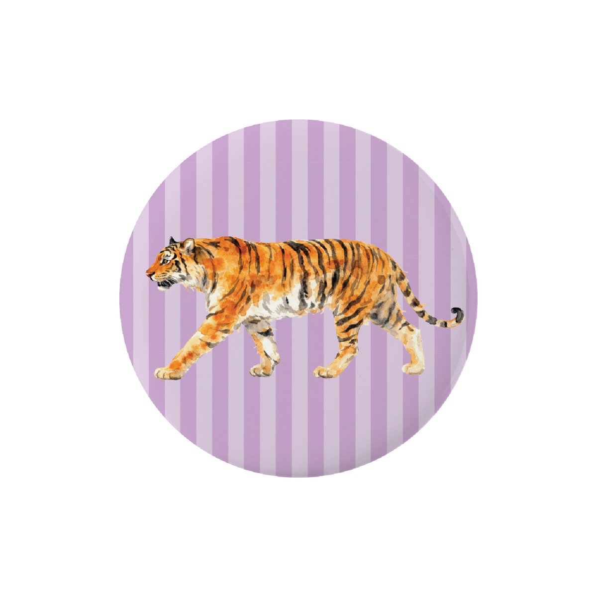 Purple Striped Tiger Button