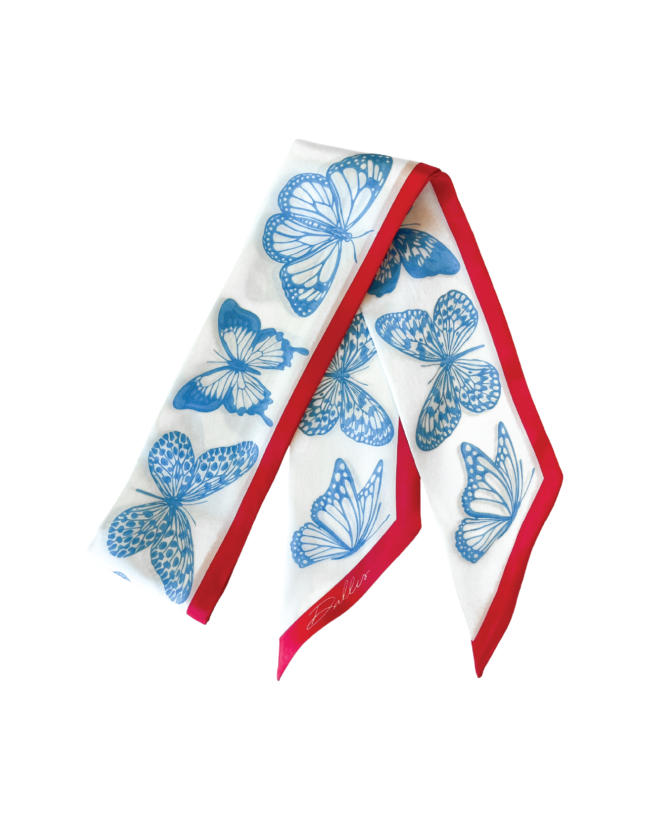 The Mariposa Twilly in Powder Blue &amp; Red