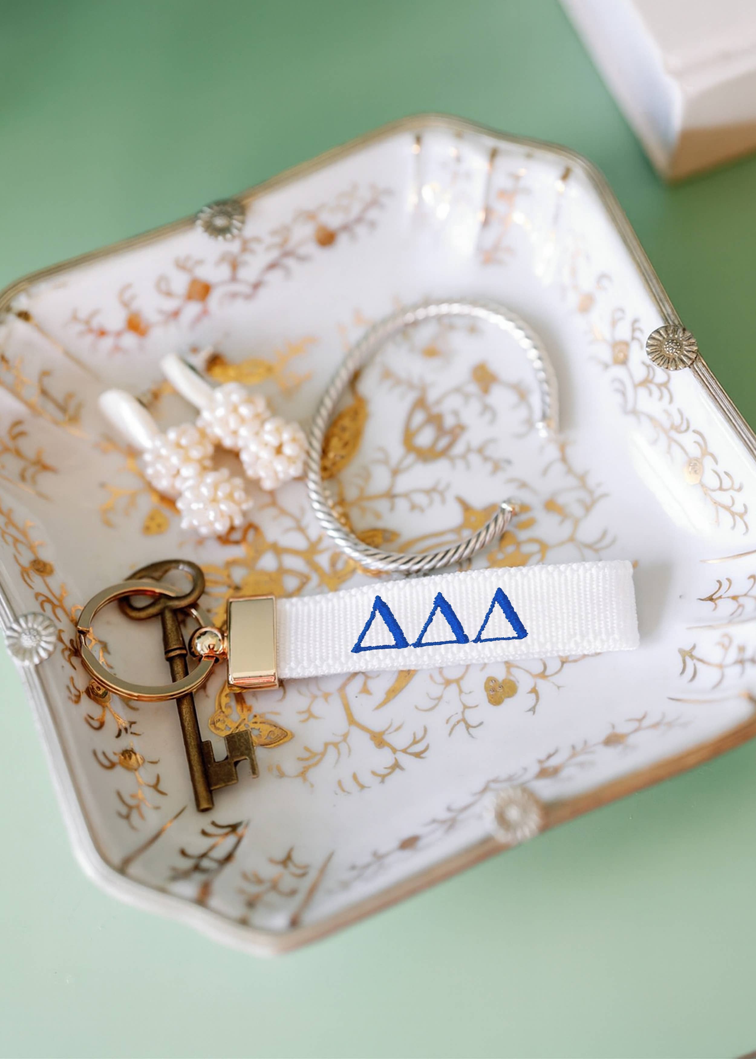 Delta Delta Delta Embroidered Keychain, Sorority