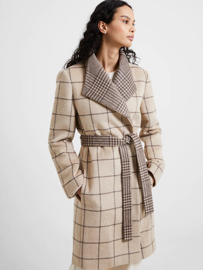 Fran Wool Longsleeve Belted Coat