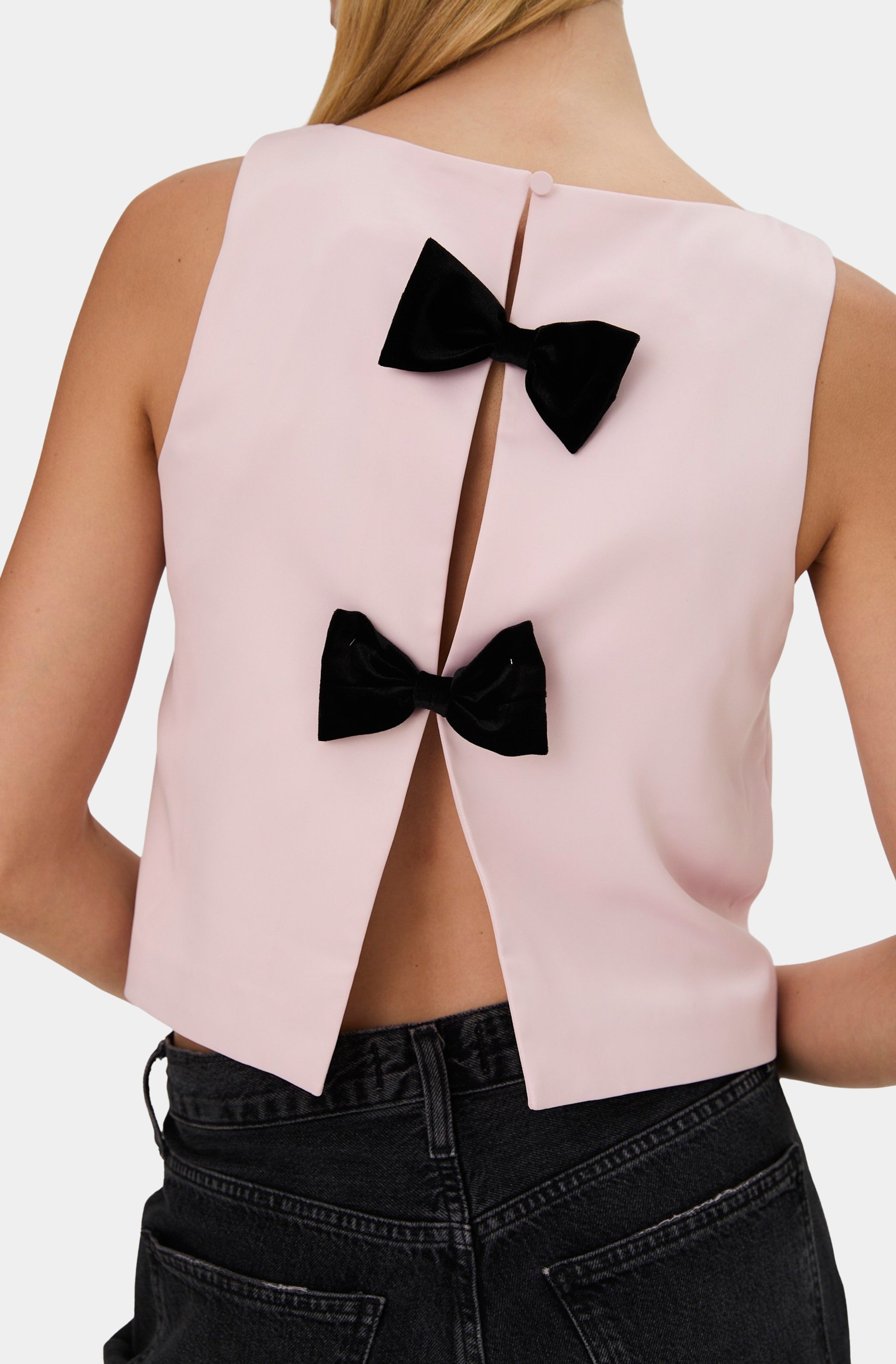 Carey Combo Velvet Bow Top