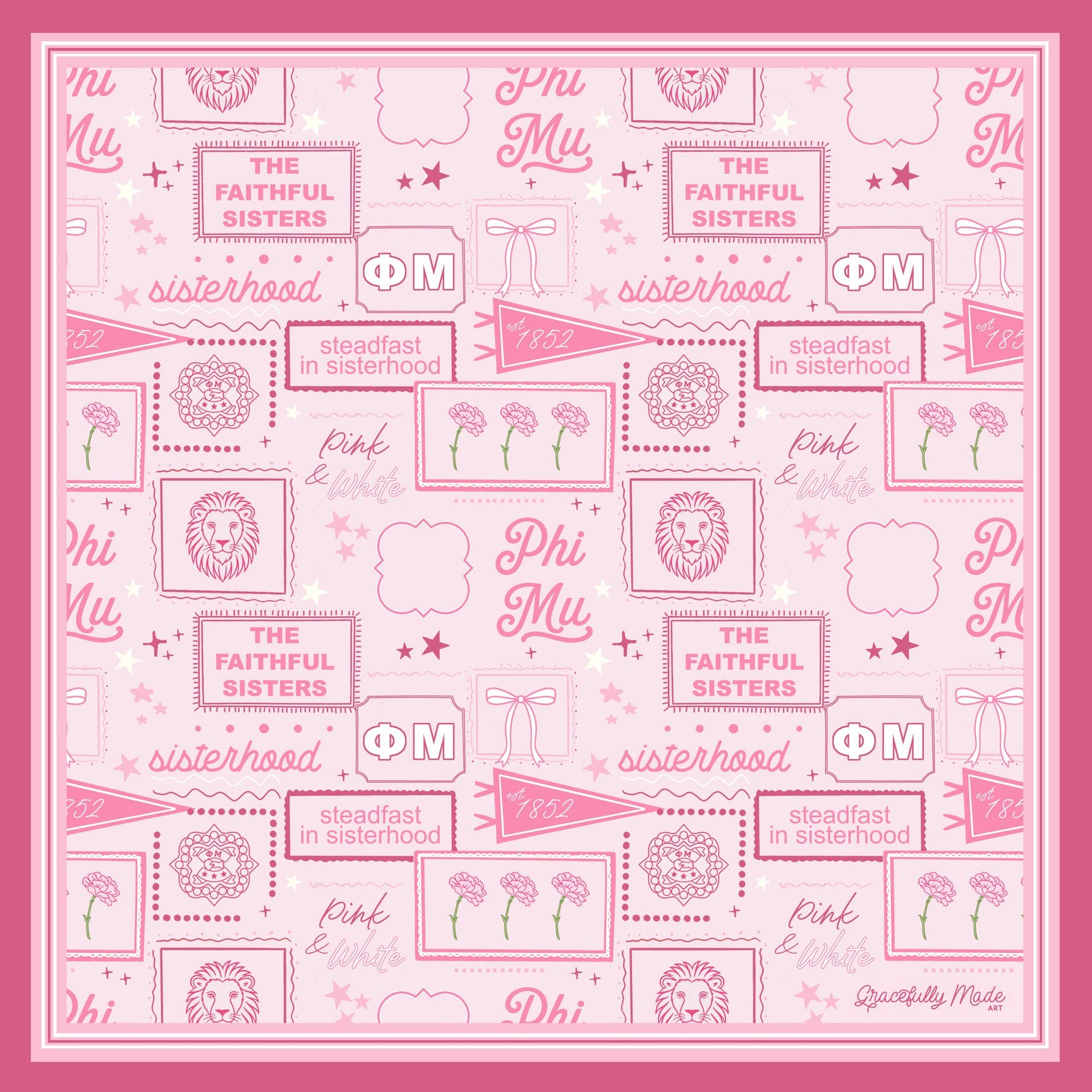 Phi Mu Silk Scarf