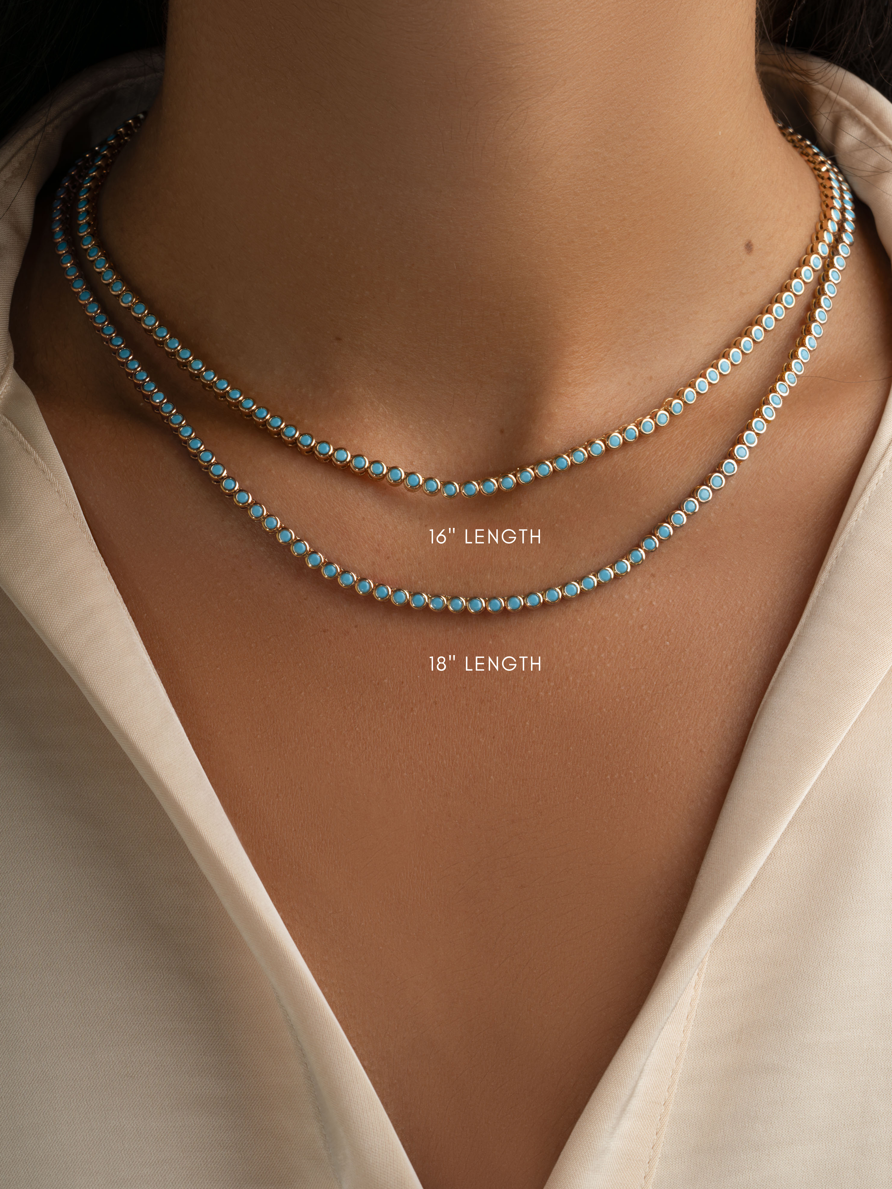 Round Turquoise Tennis Necklace