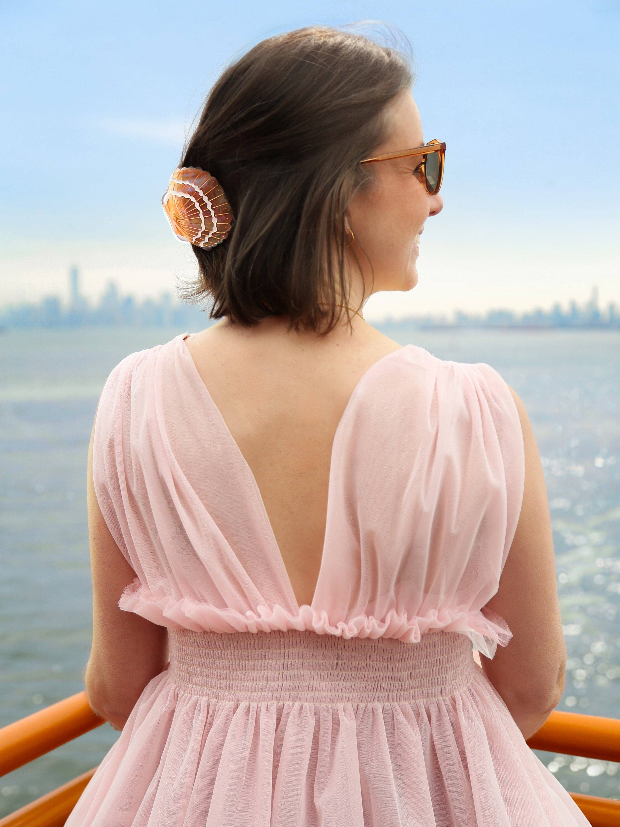 Hand-painted Seashell Claw Hair Clip | Eco-Friendly