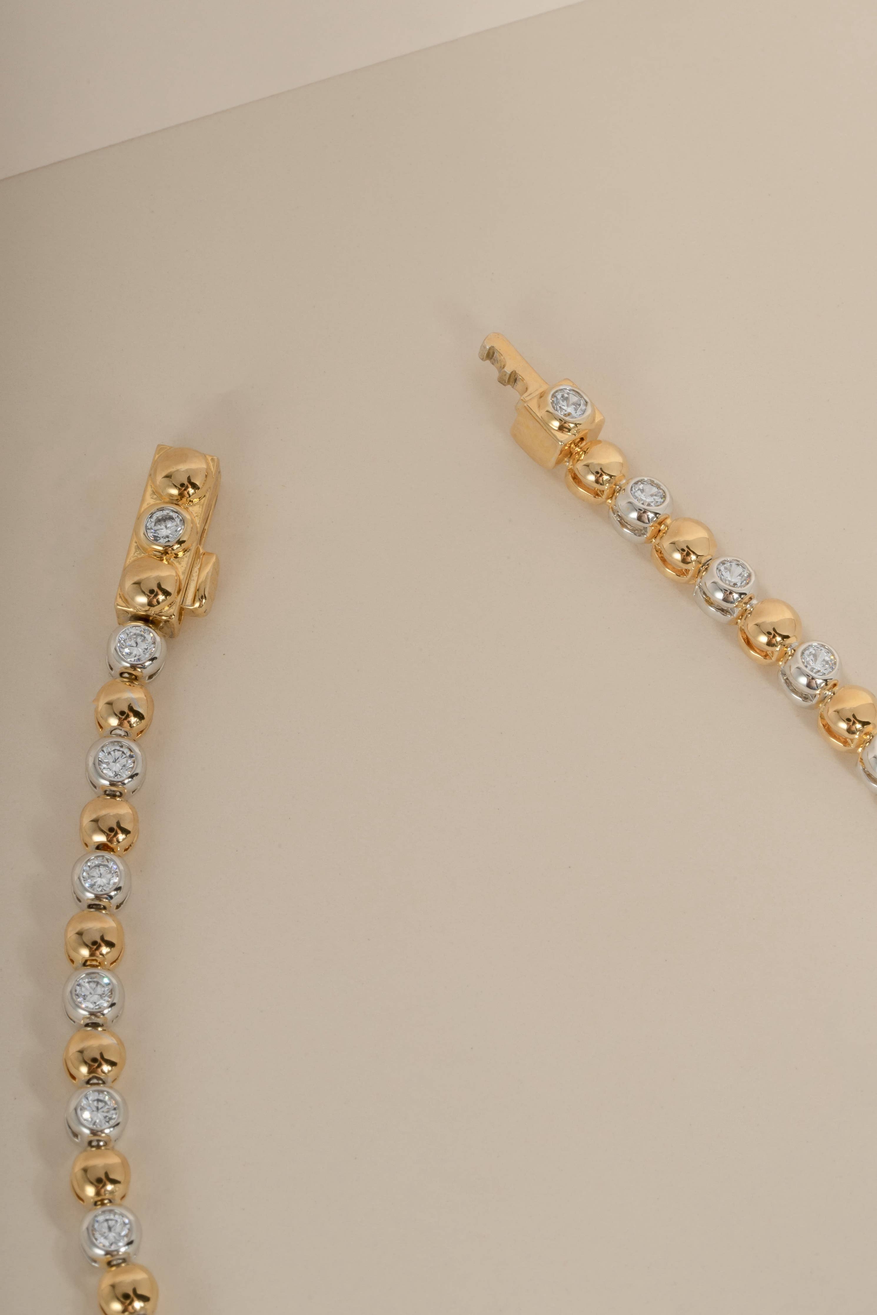 Mixed Metal Tennis Necklace