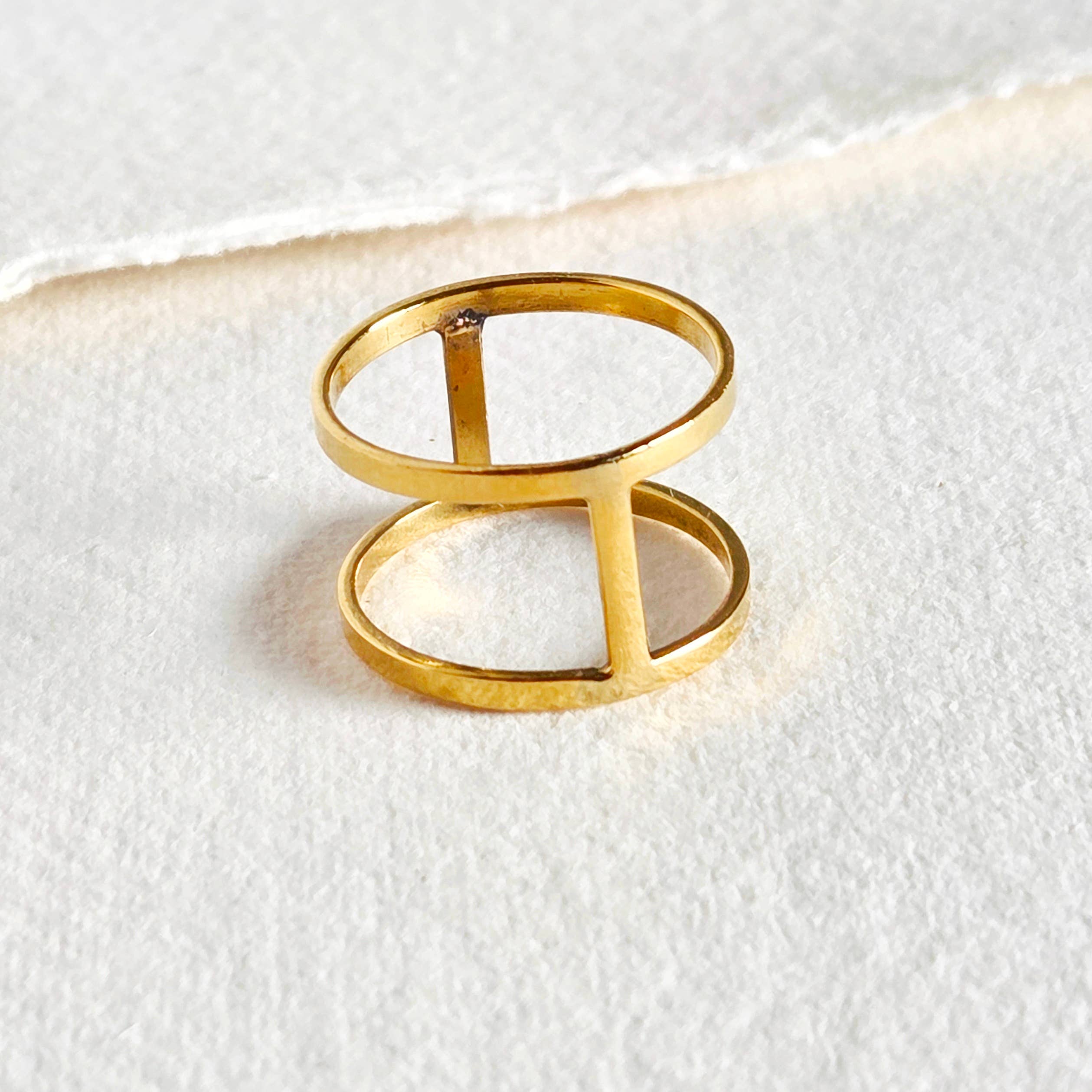 Caged Open Connected Ring