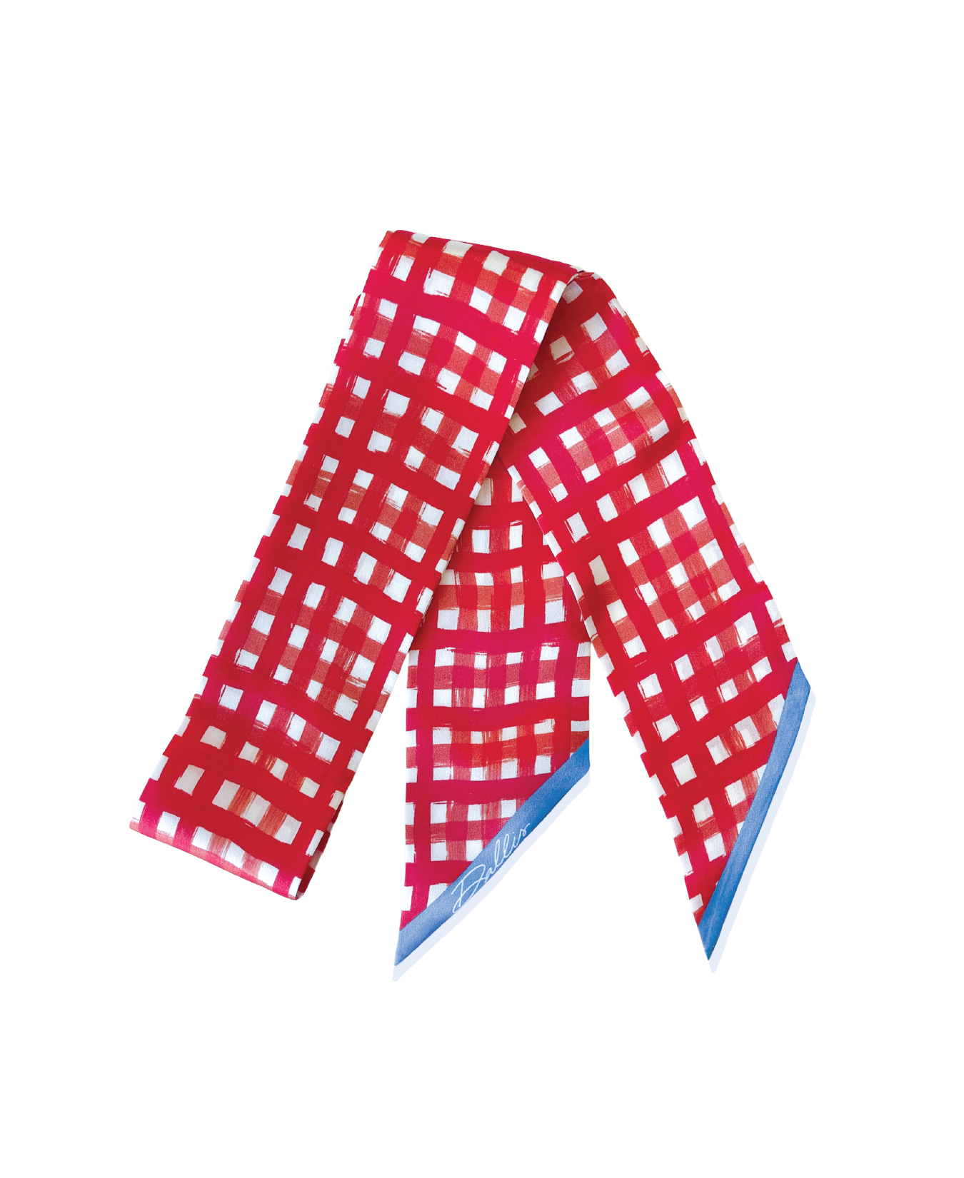 Tailgate Check Twilly in Red &amp; Powder Blue