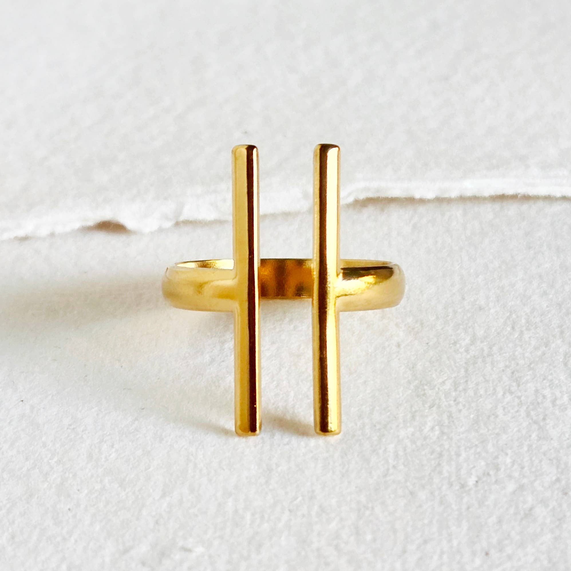 18 kt Double Bar Ring