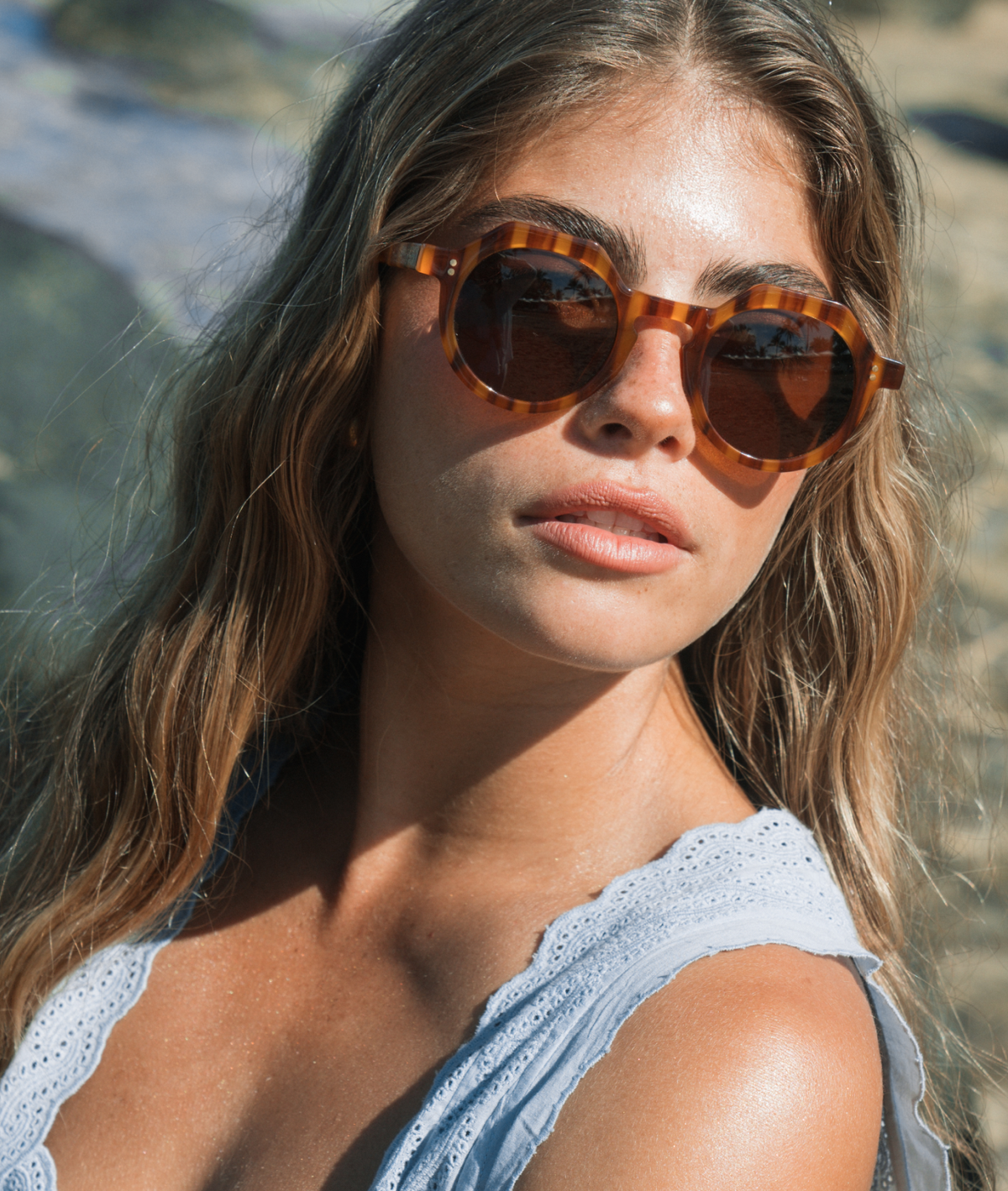 Georgie - Match Play Striped Sunglasses