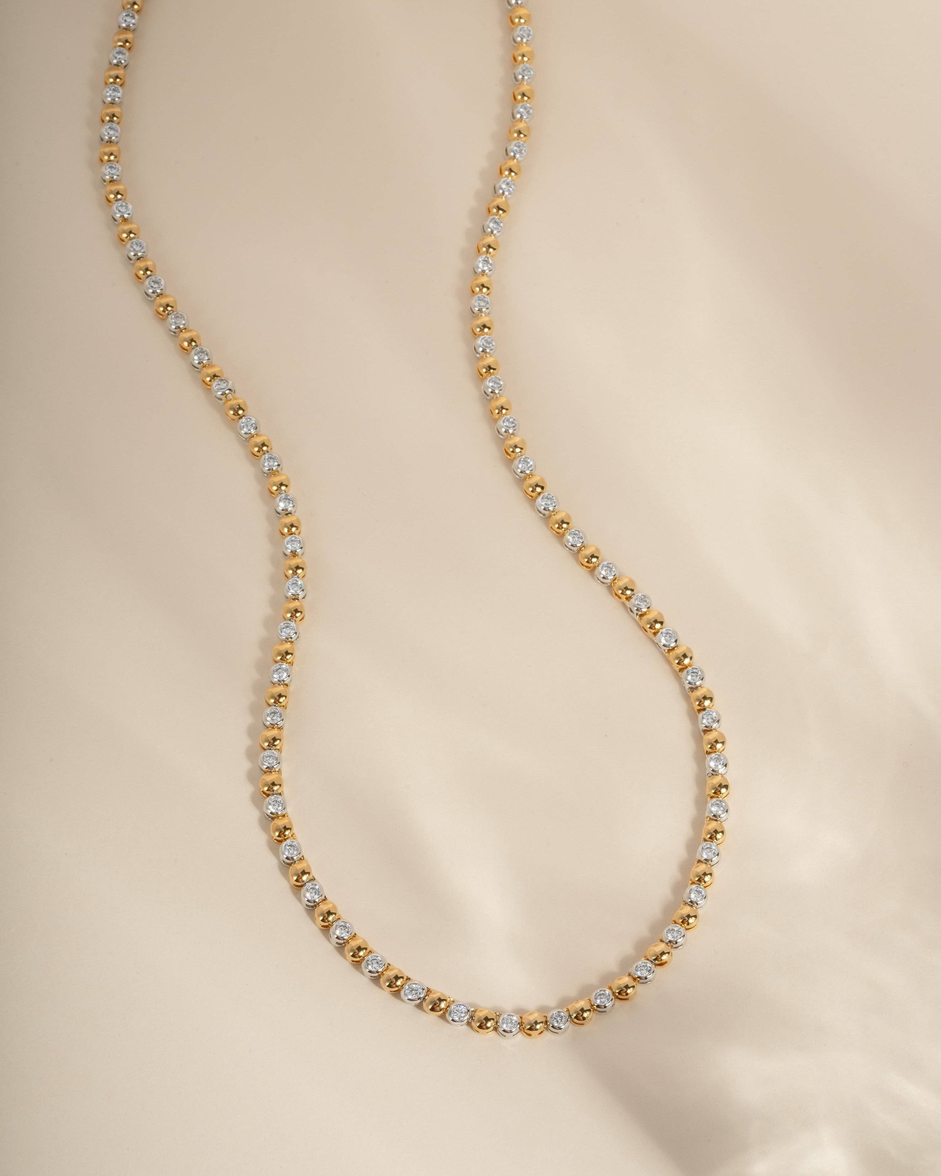 Mixed Metal Tennis Necklace