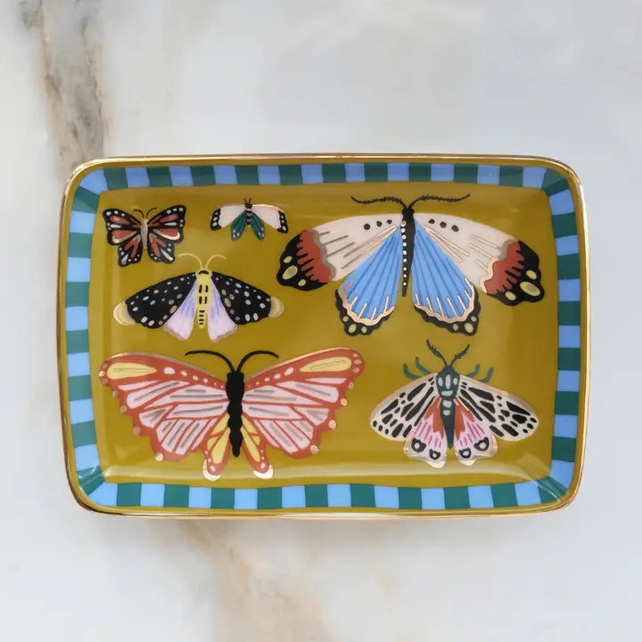 Porcelain Trinket Tray Butterflies