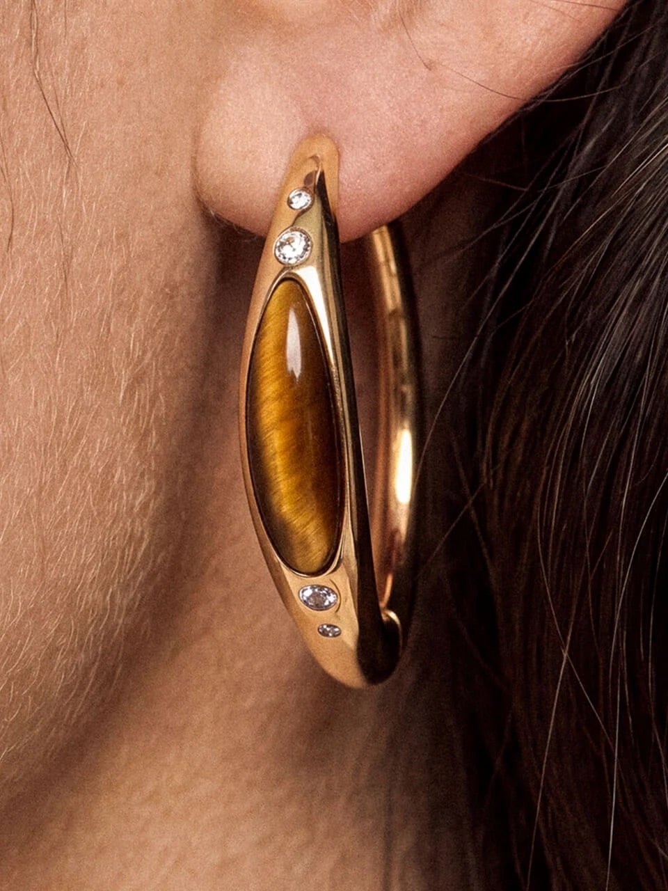 Tiger Solstice Hoop Earring