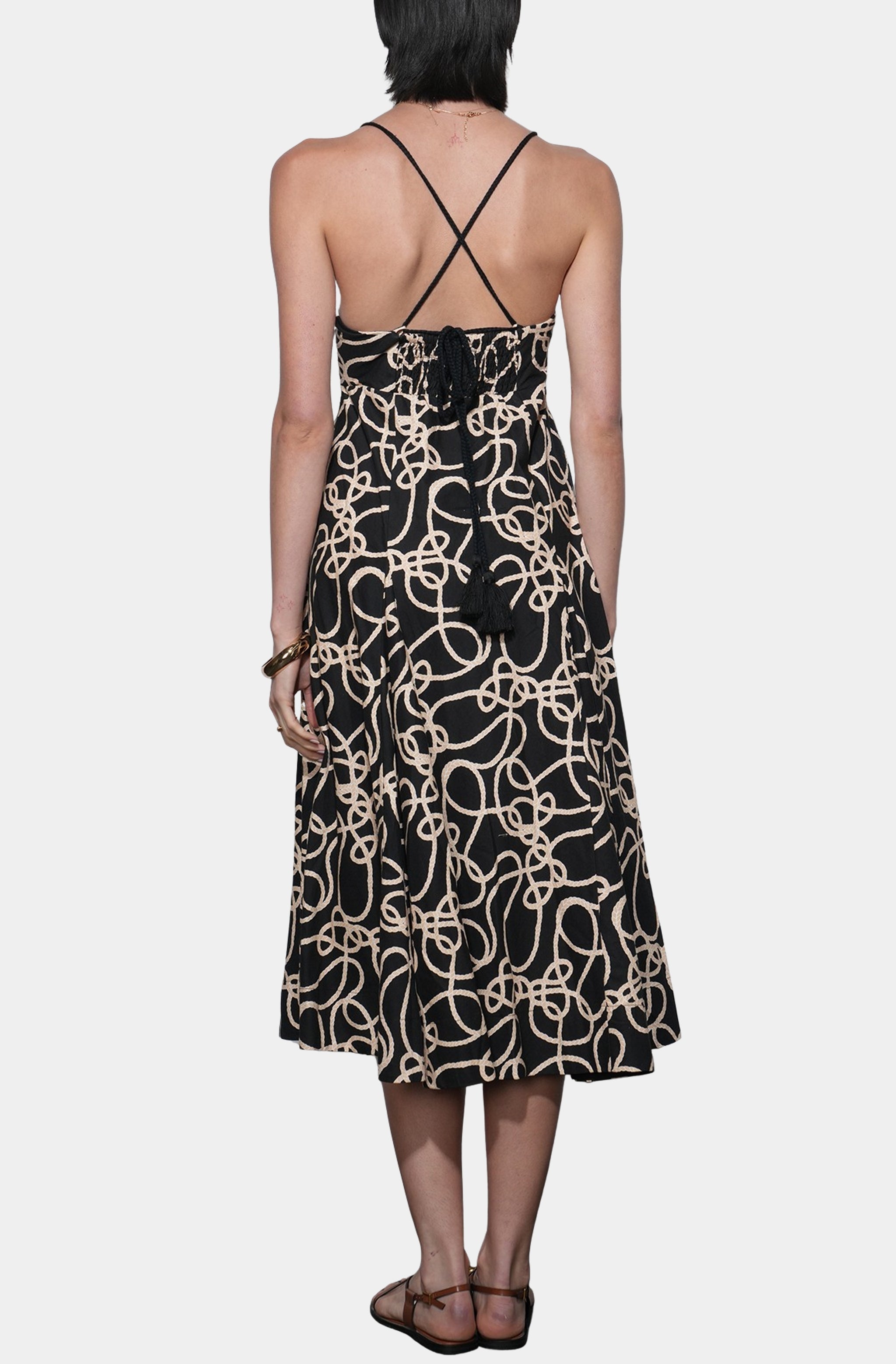Tara Braided Strap Midi Dress