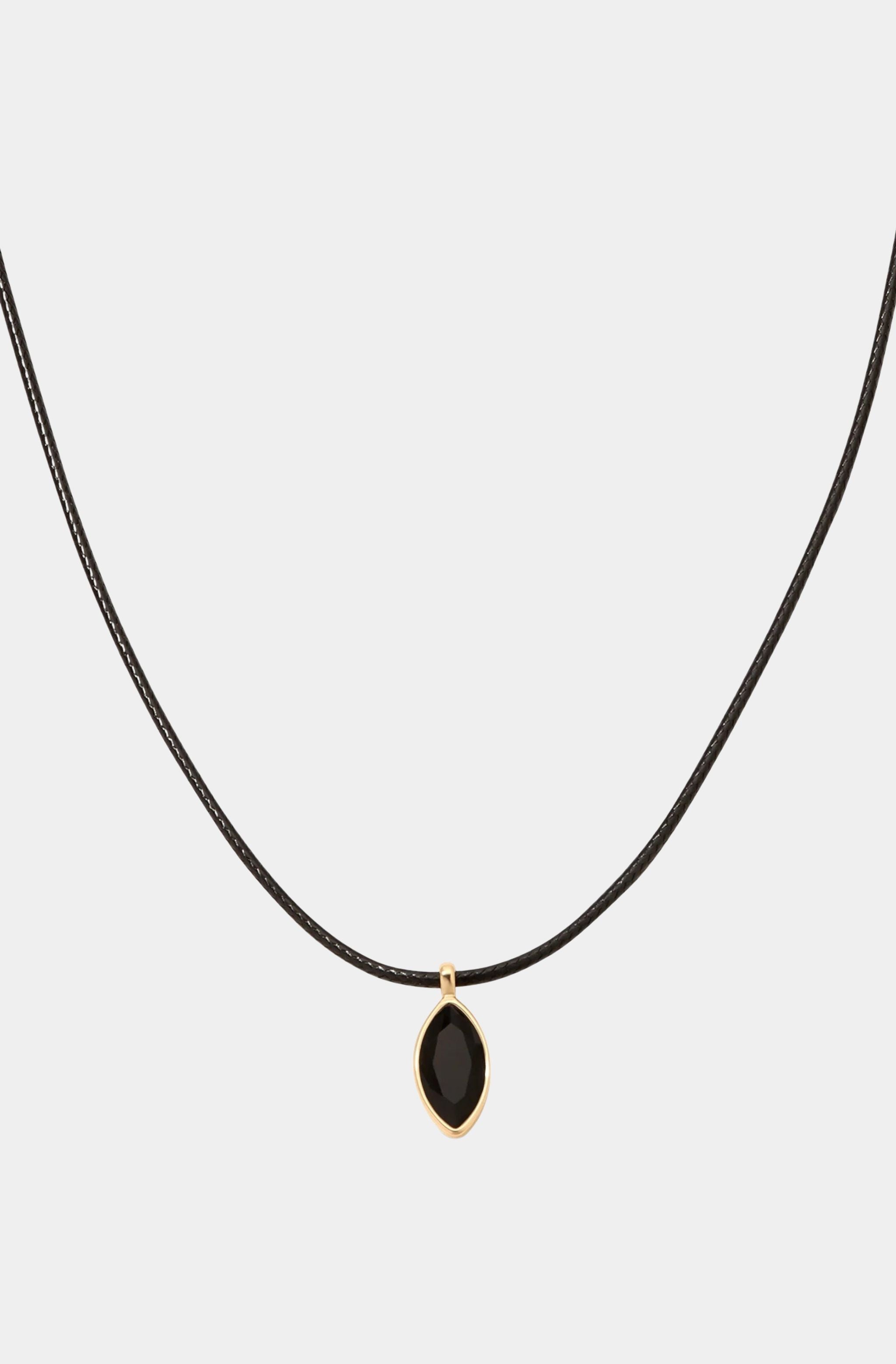 Marquise Onyx Pendant Cord
Necklace