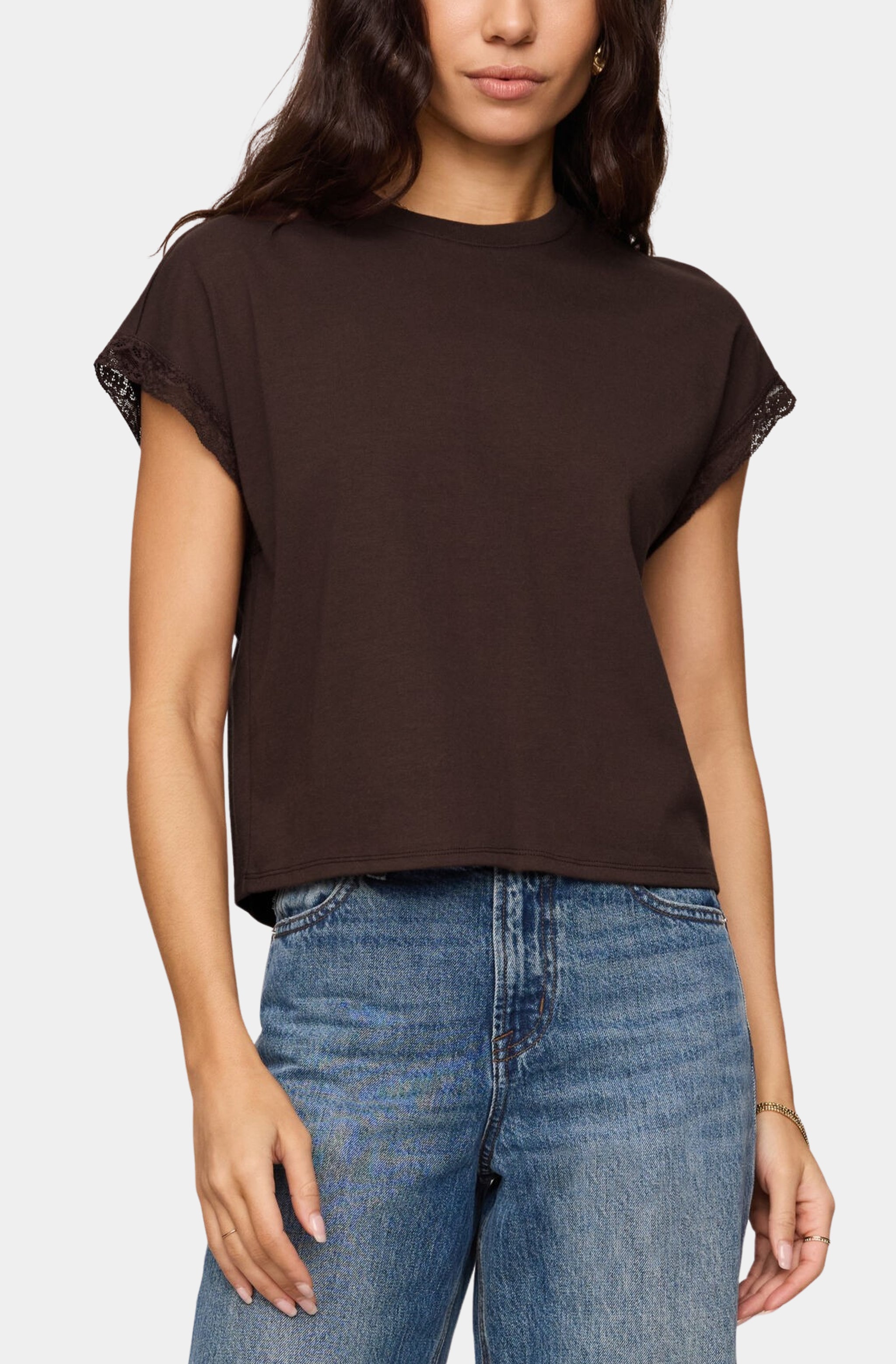 Marika Lace Trim Muscle Tee