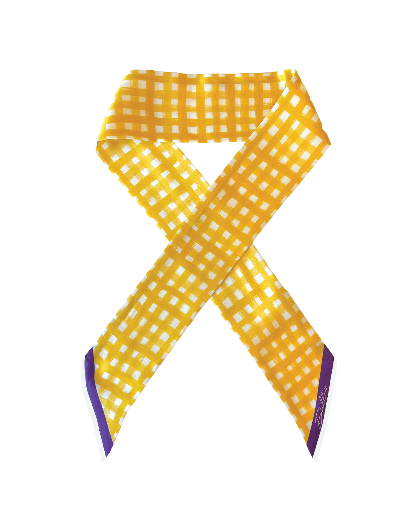 Tailgate Check Twilly in Gold &amp; Purple