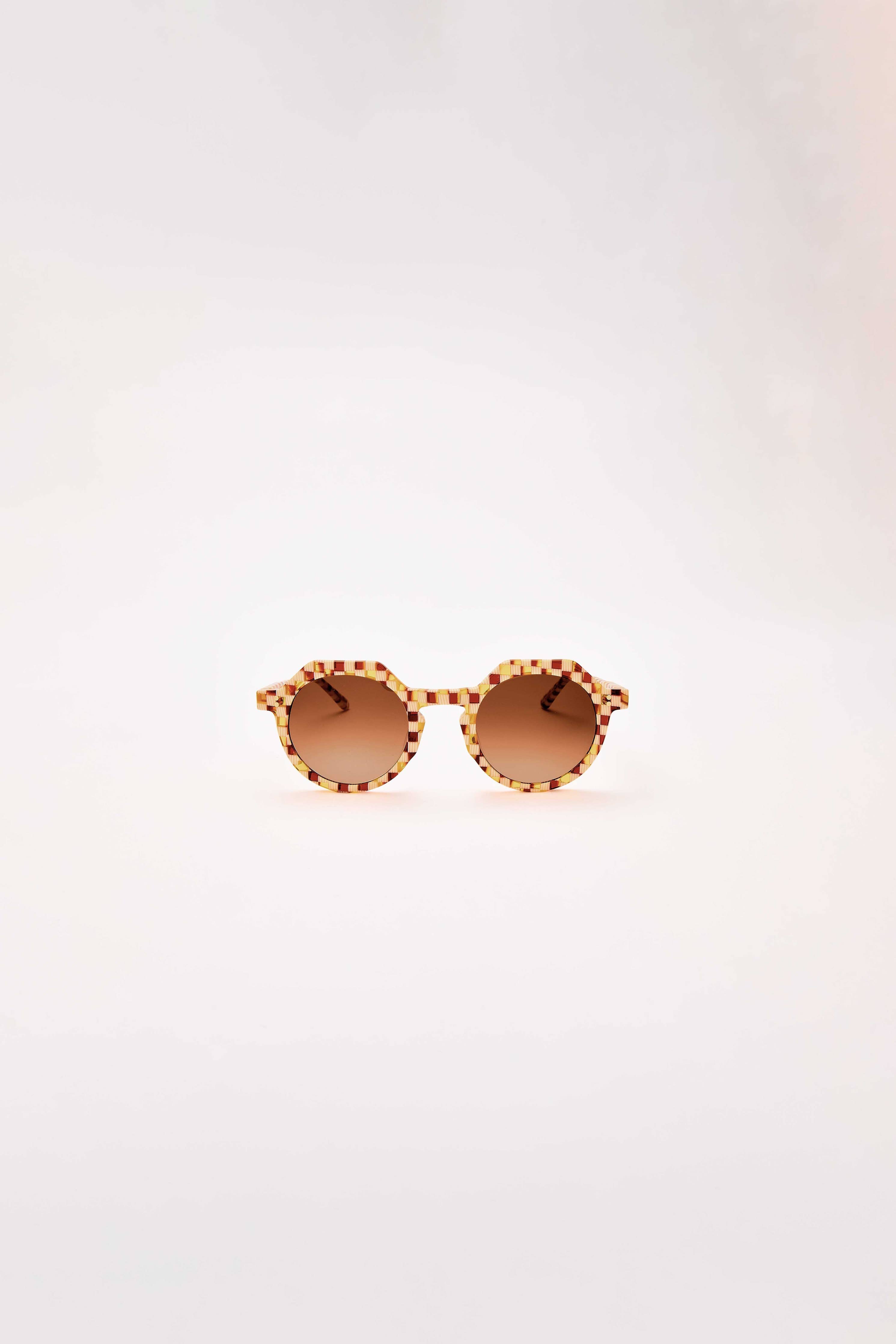 Georgie - Toasted Moxie Checkered Sunglasses