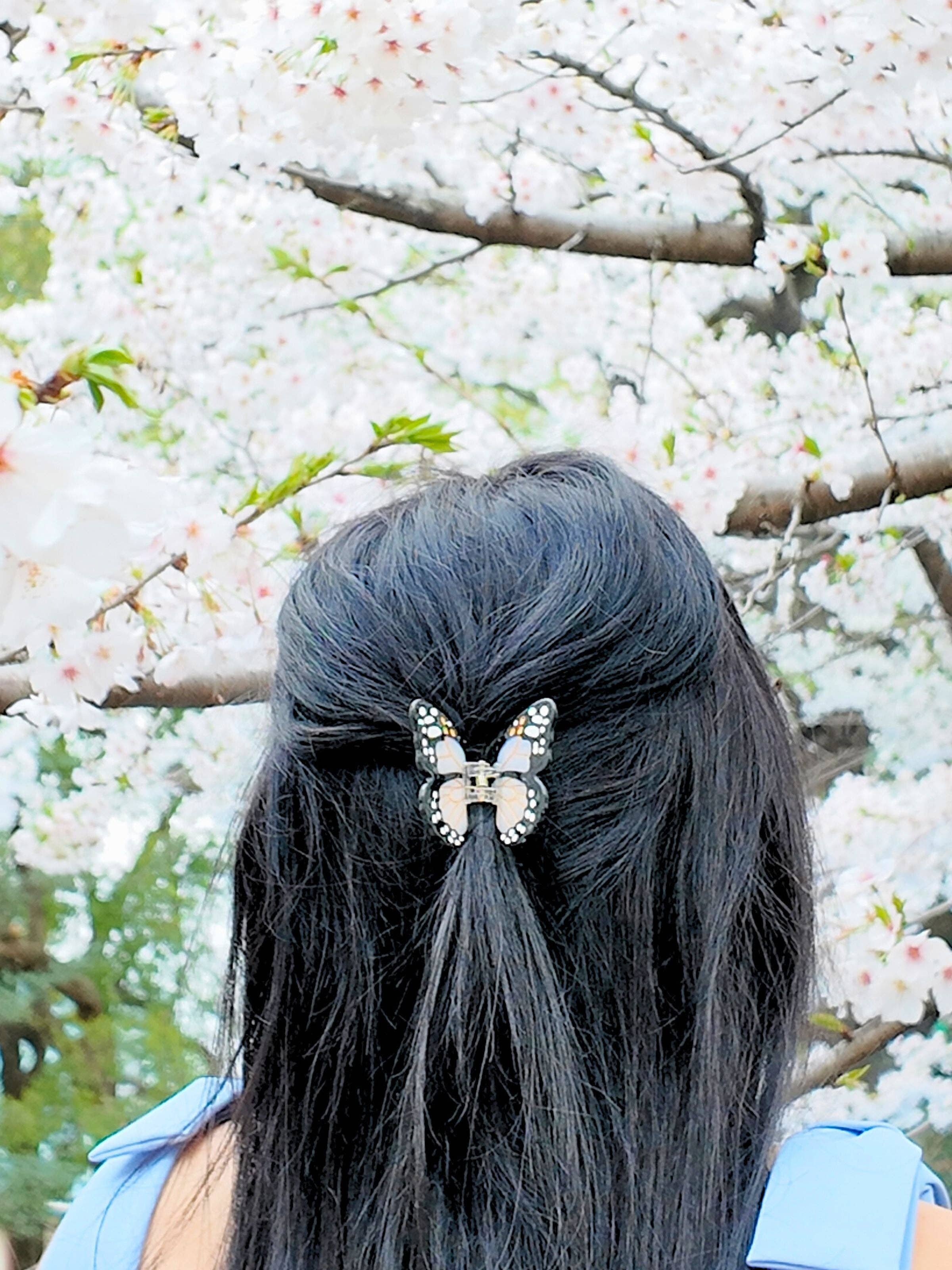 Hand-painted Mini Monarch Butterfly Claw Hair Clip | Eco-Friendly