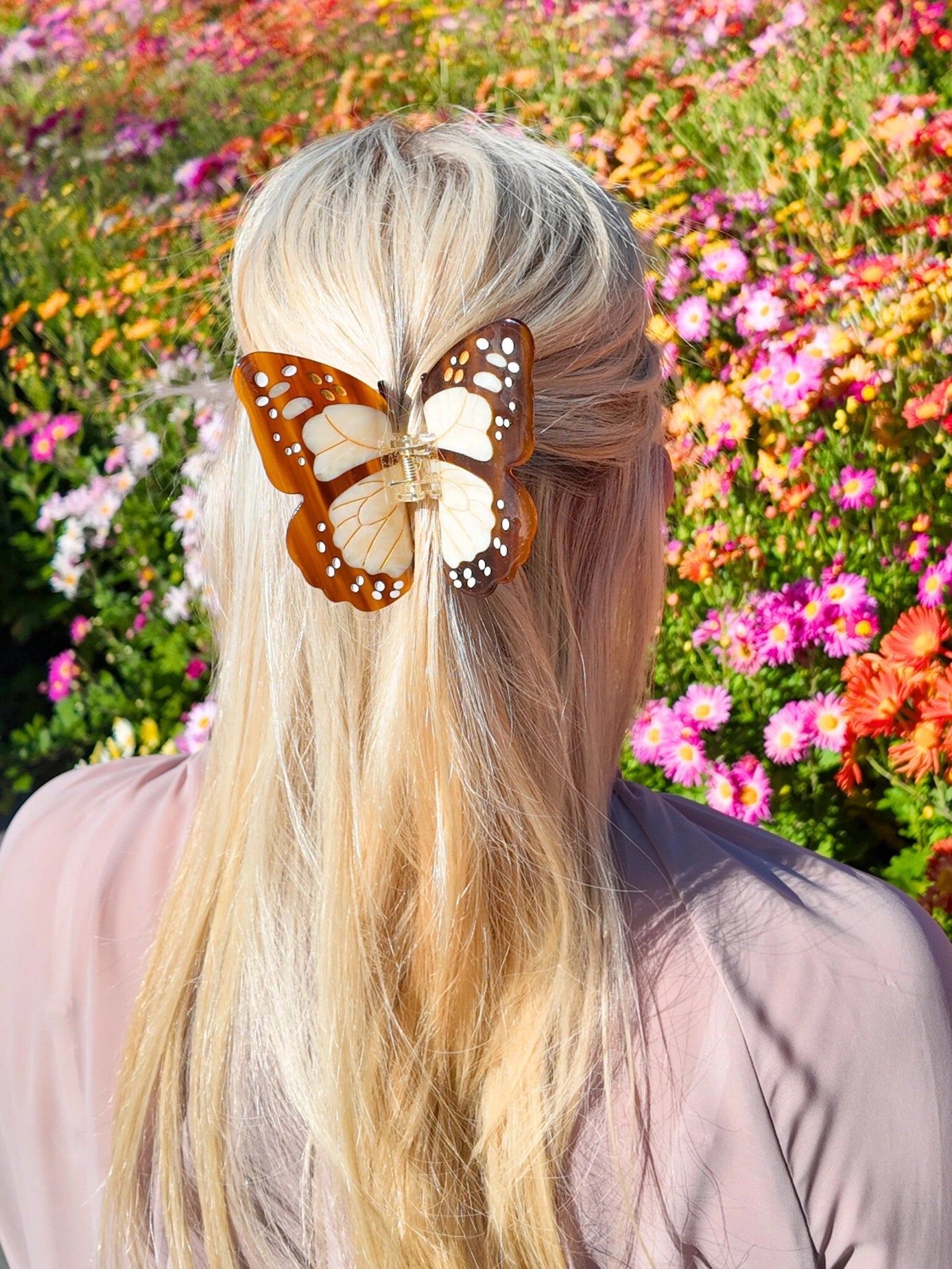 Hand-painted Boho Monarch Claw Hair Clip